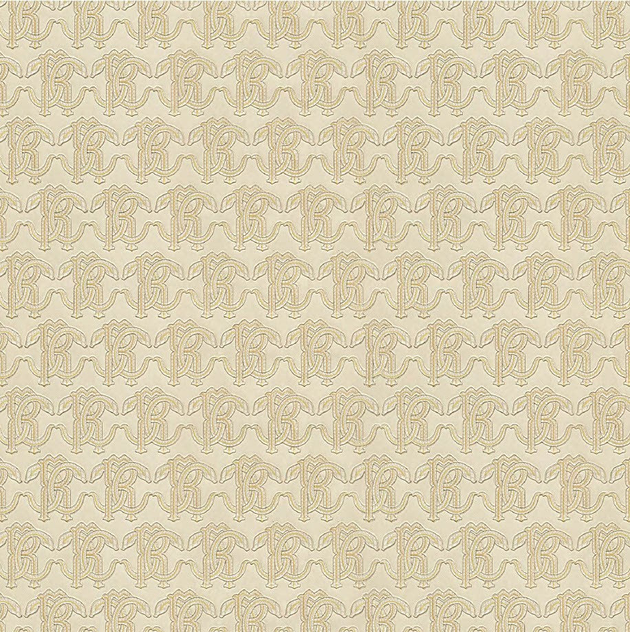 Roberto Cavalli 9 - Logo Beige - 21036 Behang