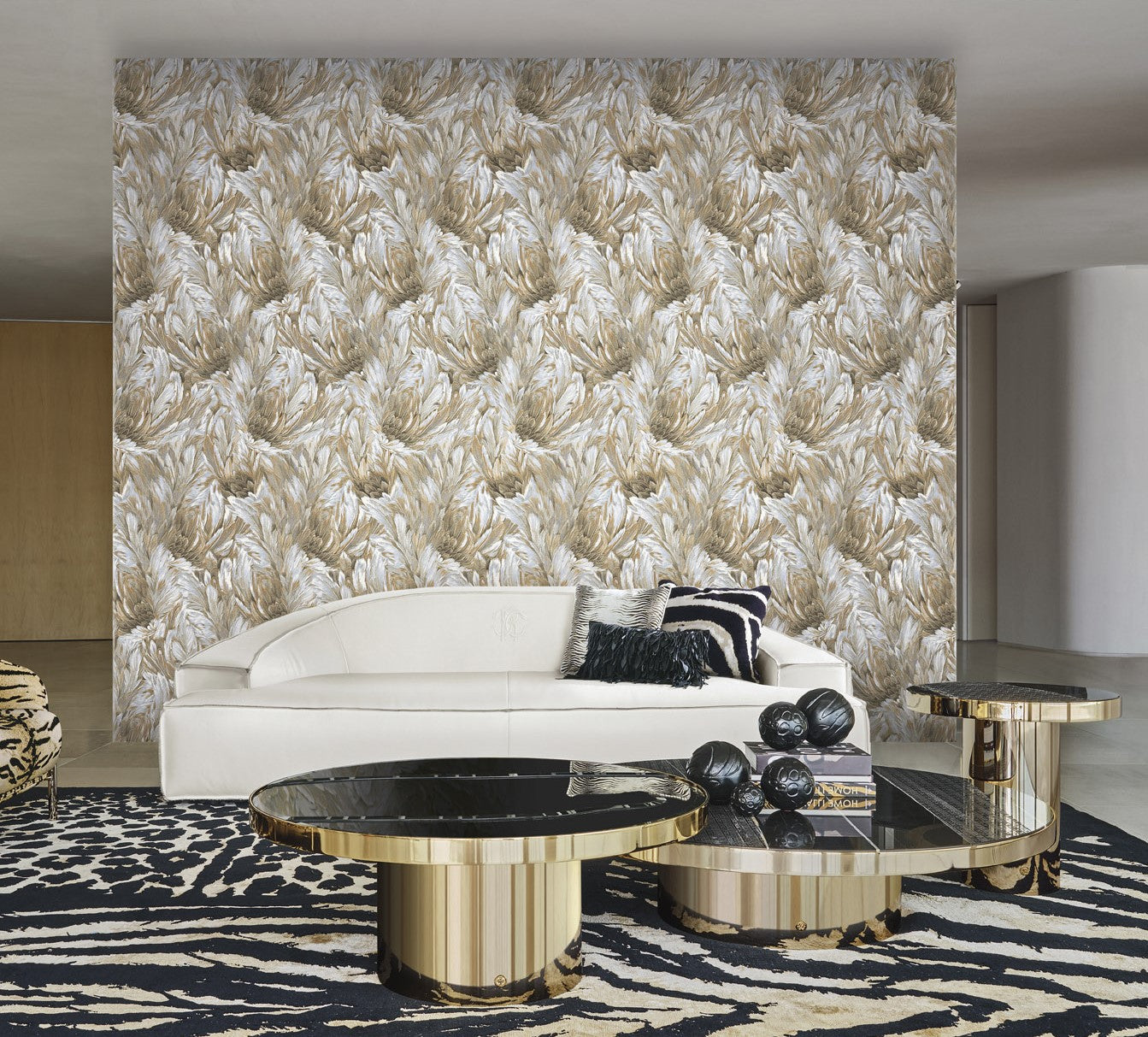 Roberto Cavalli 9 - Veer Beige - 21007 Behang