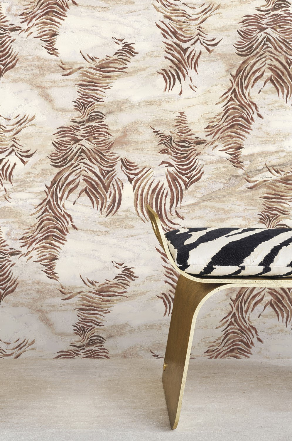 Roberto Cavalli 9 - Zebra Bruin - 21011 Behang