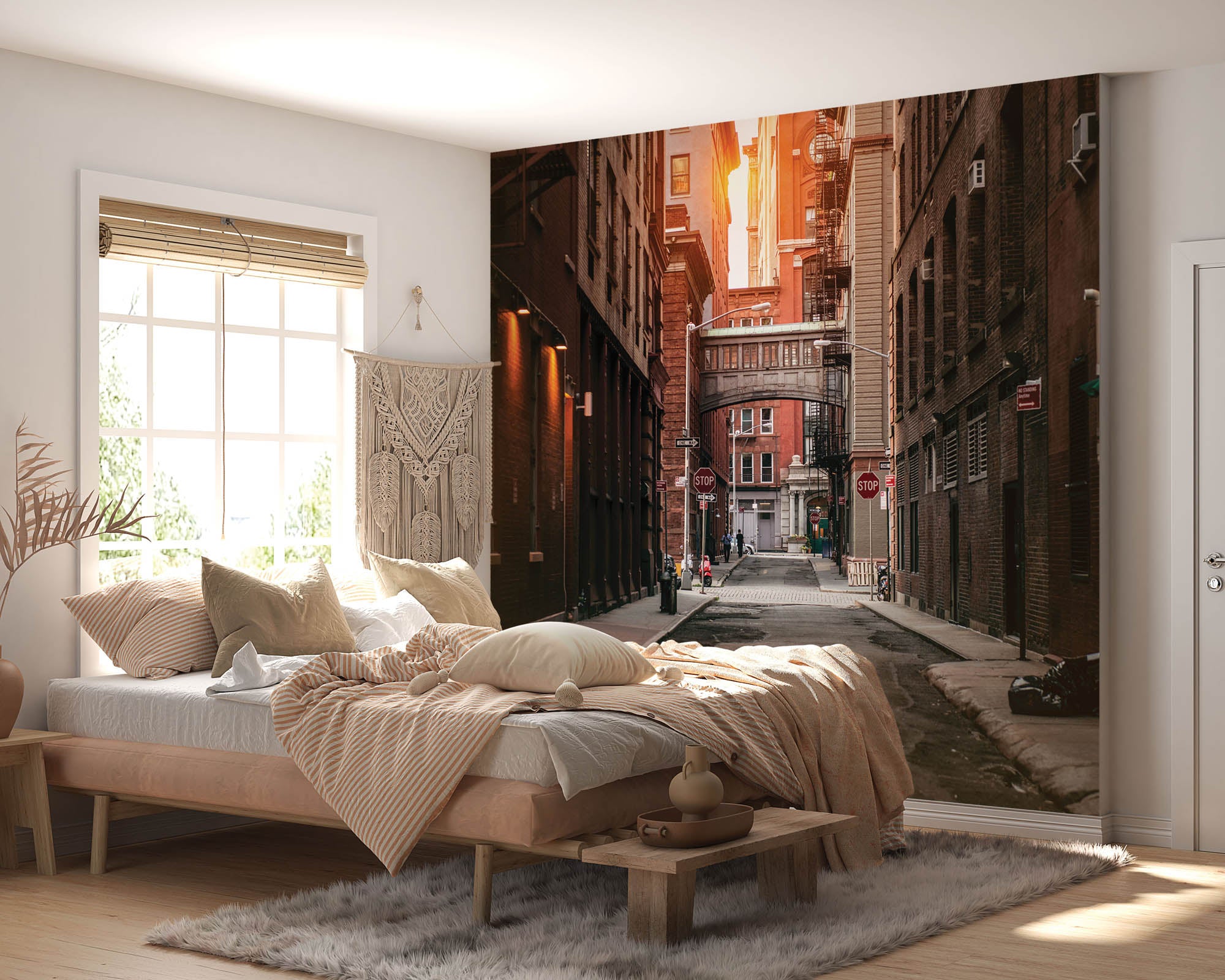 Rode gebouwen New York - LW00334 Fotobehang