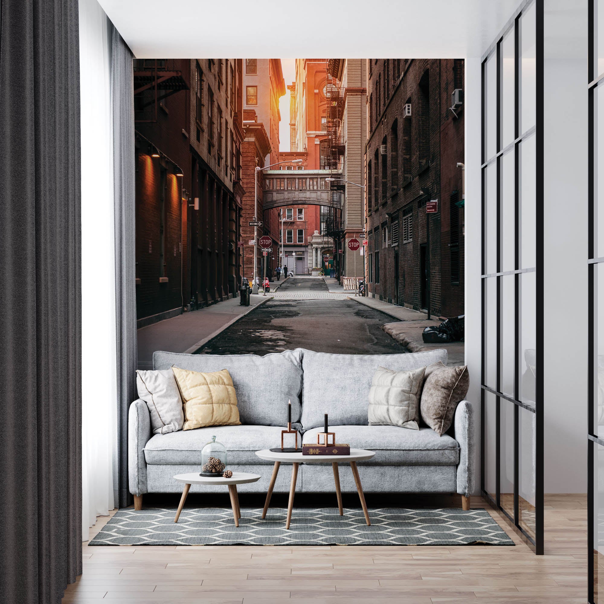 Rode gebouwen New York - LW00334 Fotobehang