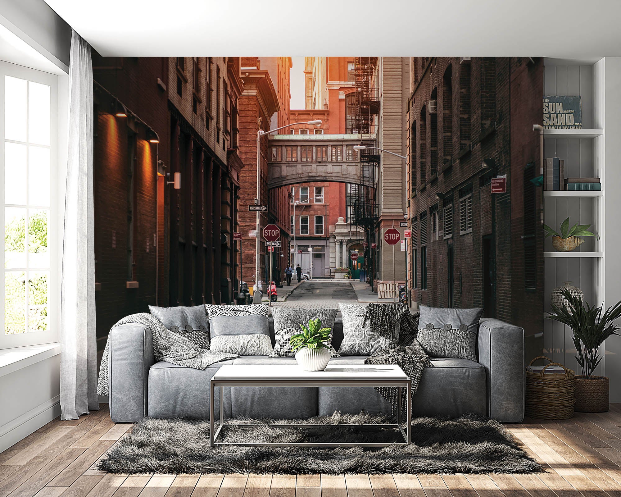 Rode gebouwen New York - LW00334 Fotobehang