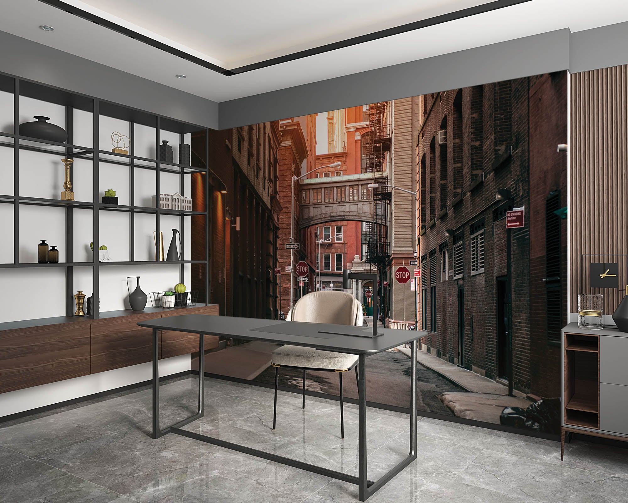 Rode gebouwen New York - LW00334 Fotobehang