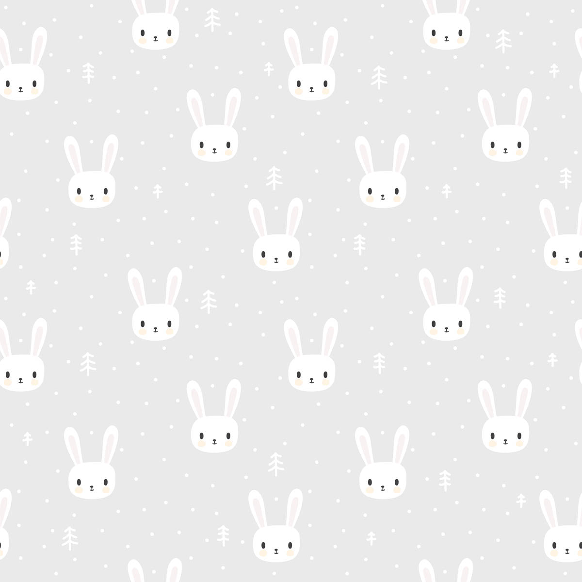 Schattig Konijnenpatroon - LW00729 Fotobehang