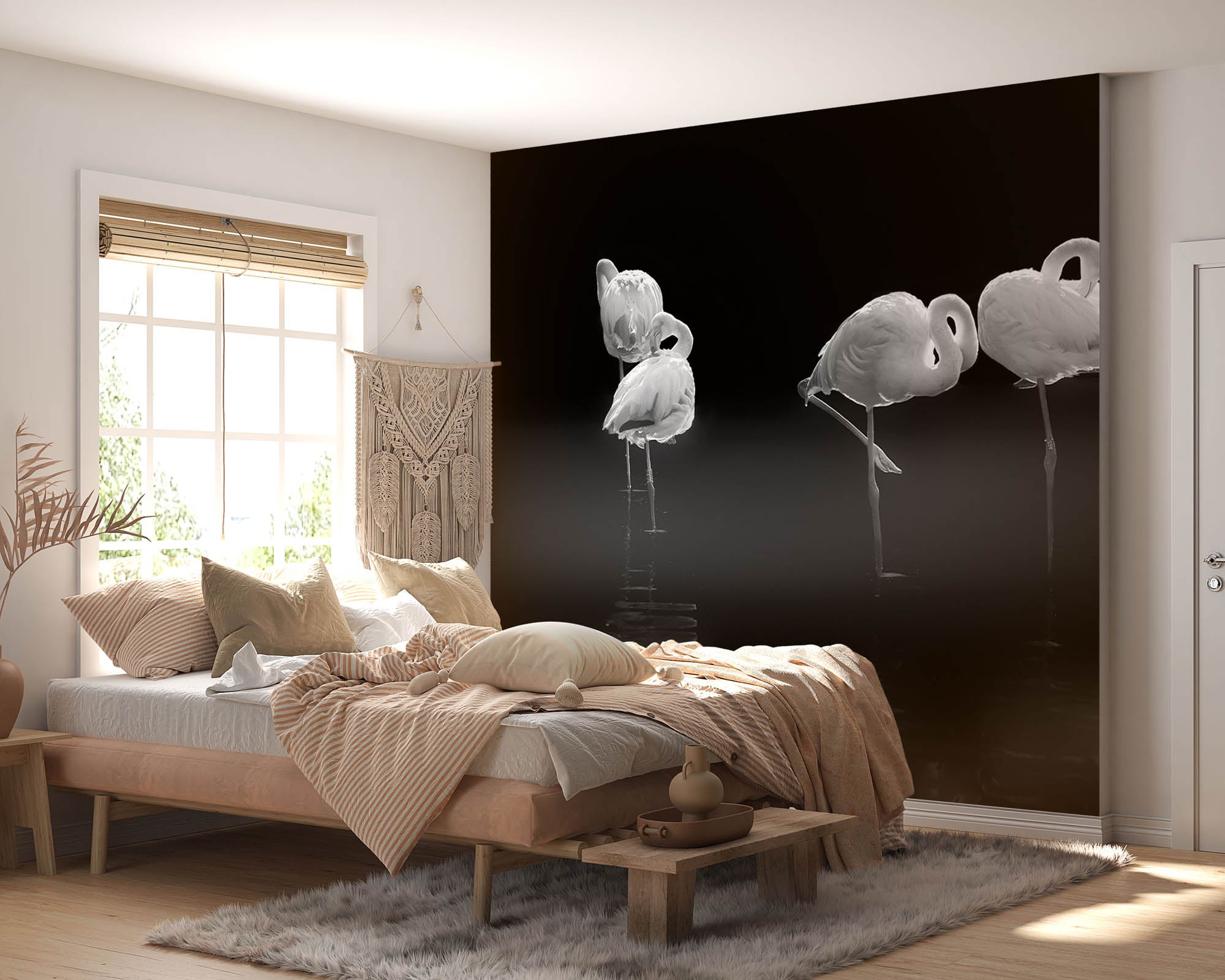Slapende flamingo's  - LW00241 Fotobehang