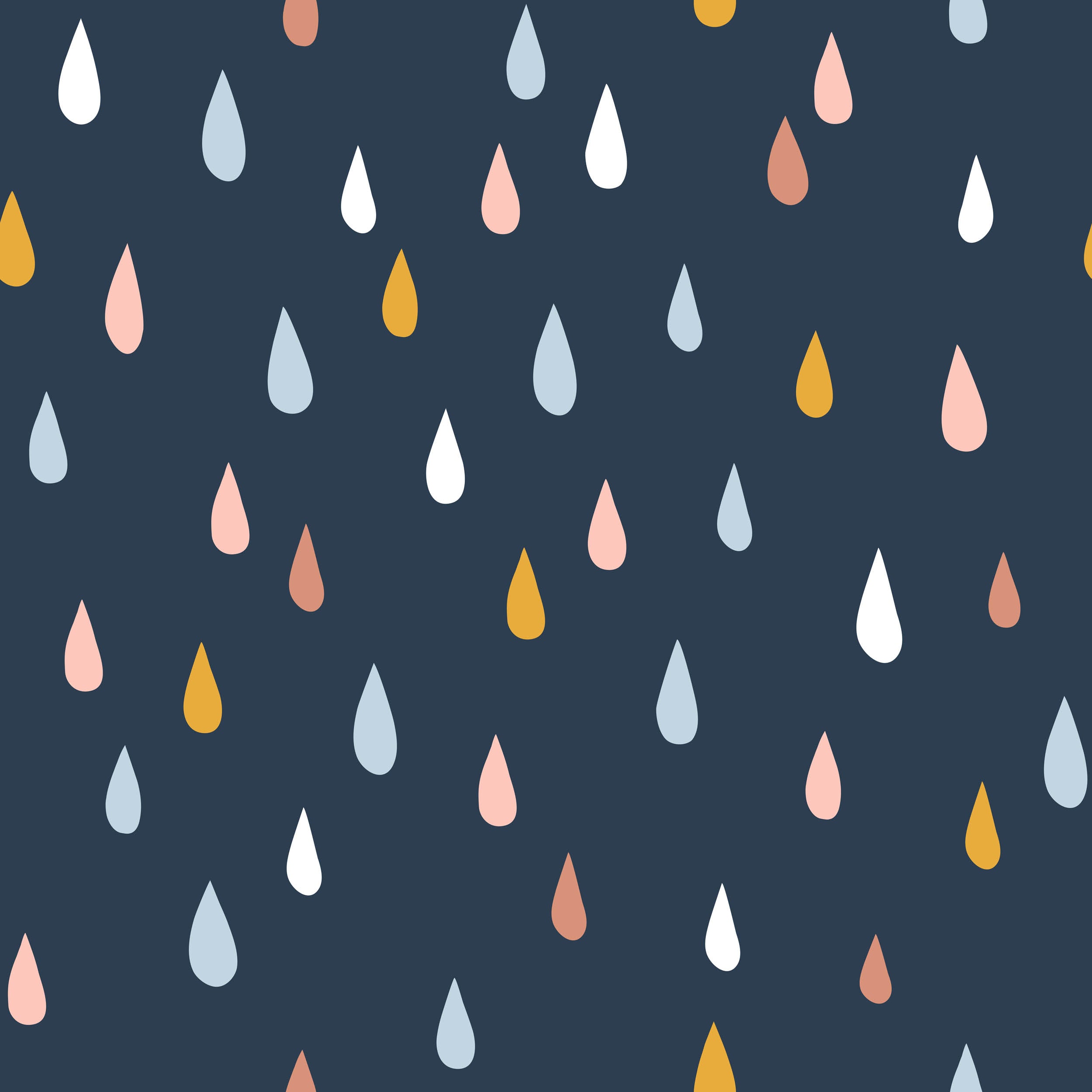 Speels Regendruppels Patroon - LW00899 Fotobehang