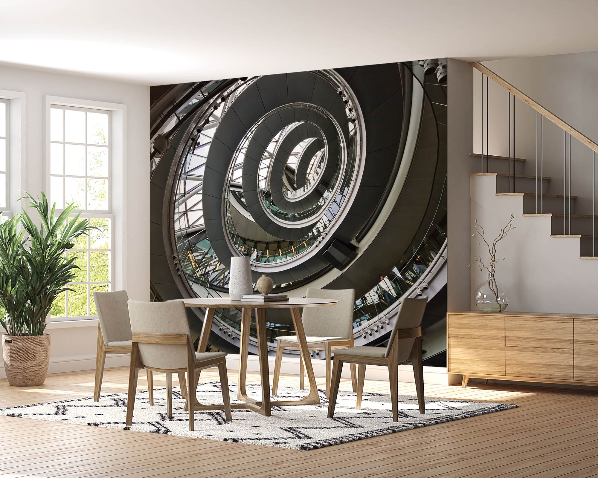 Spiraal trap, city hall, London - LW00002 Fotobehang