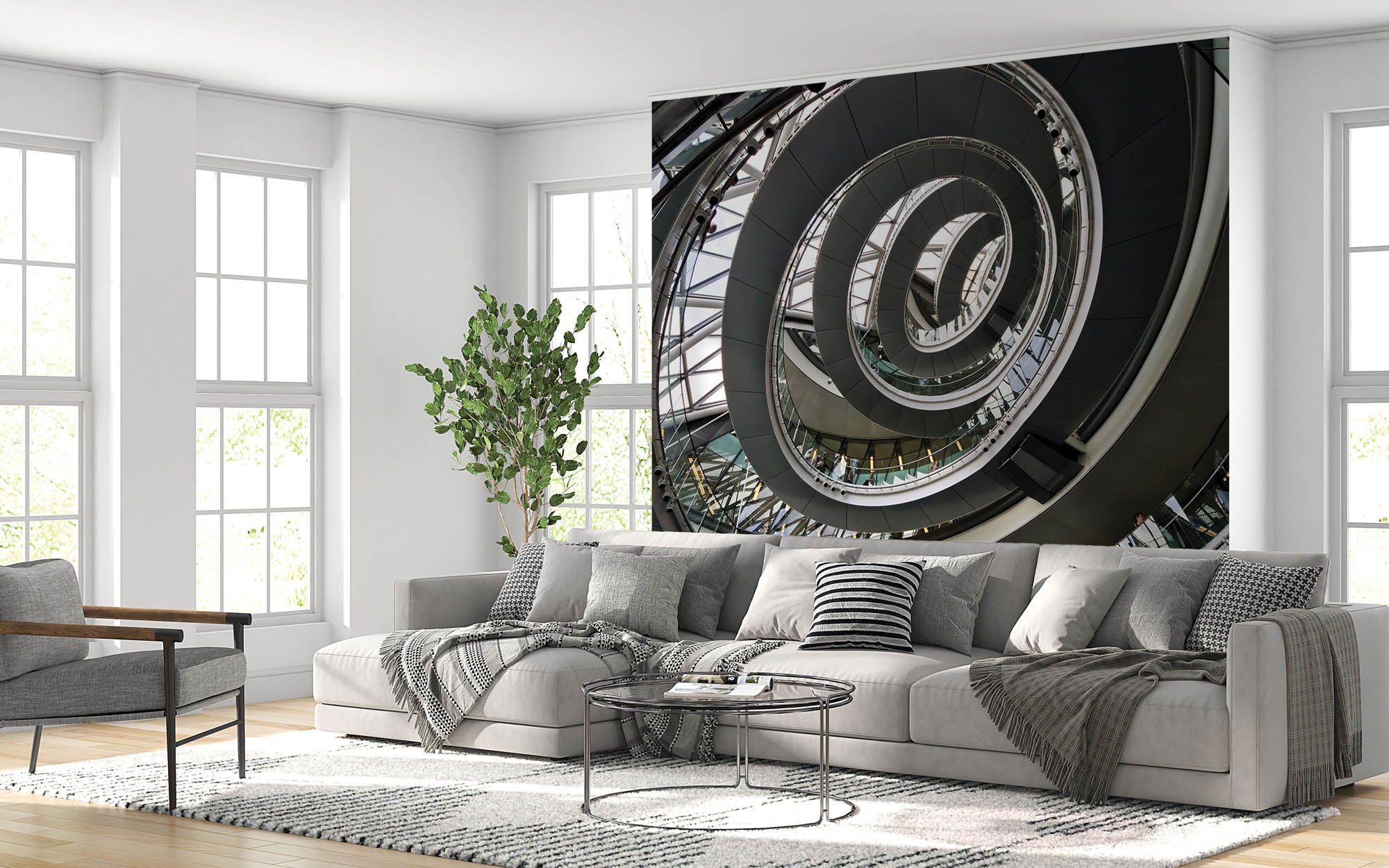 Spiraal trap, city hall, London - LW00002 Fotobehang