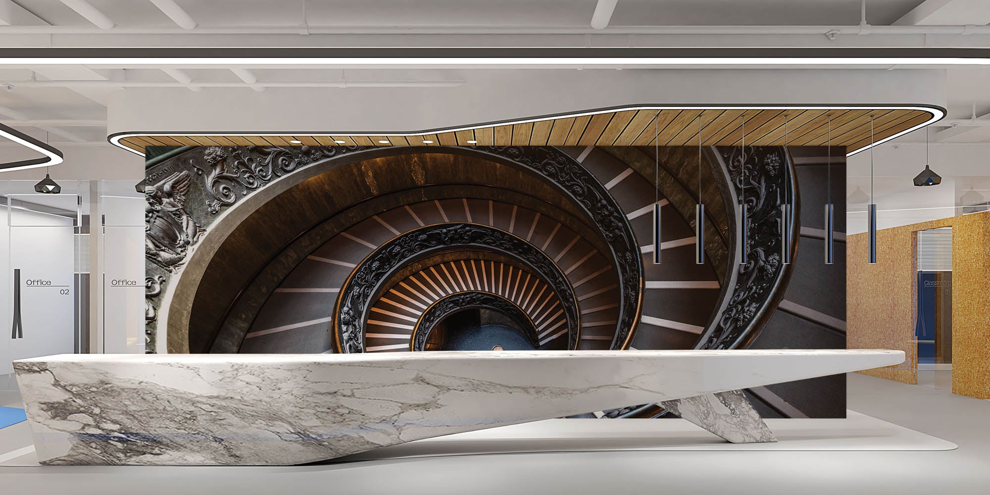 Spiraal trap - LW00042 Fotobehang