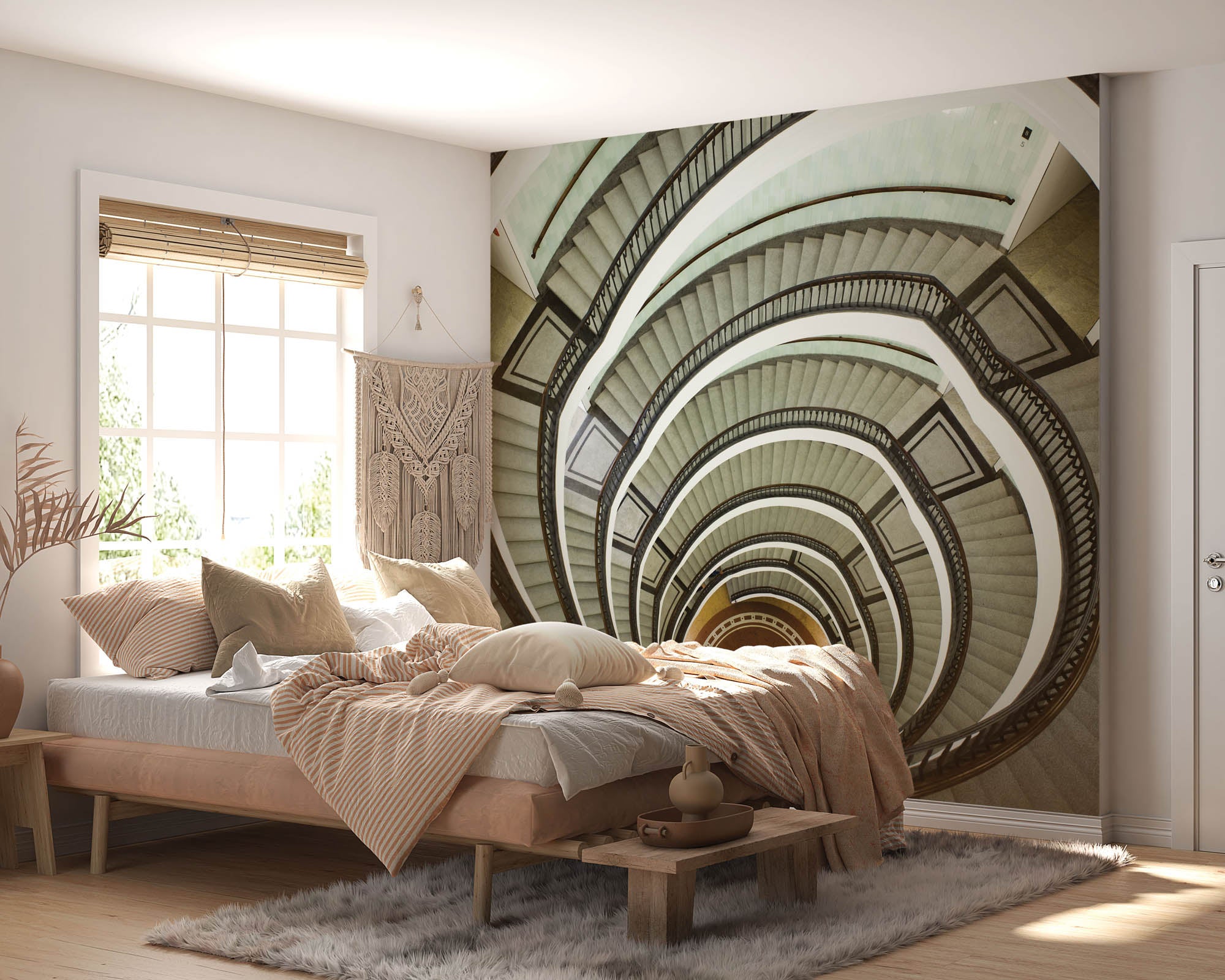 Spiraaltrap in kantoorgebouw - LW00015 Fotobehang