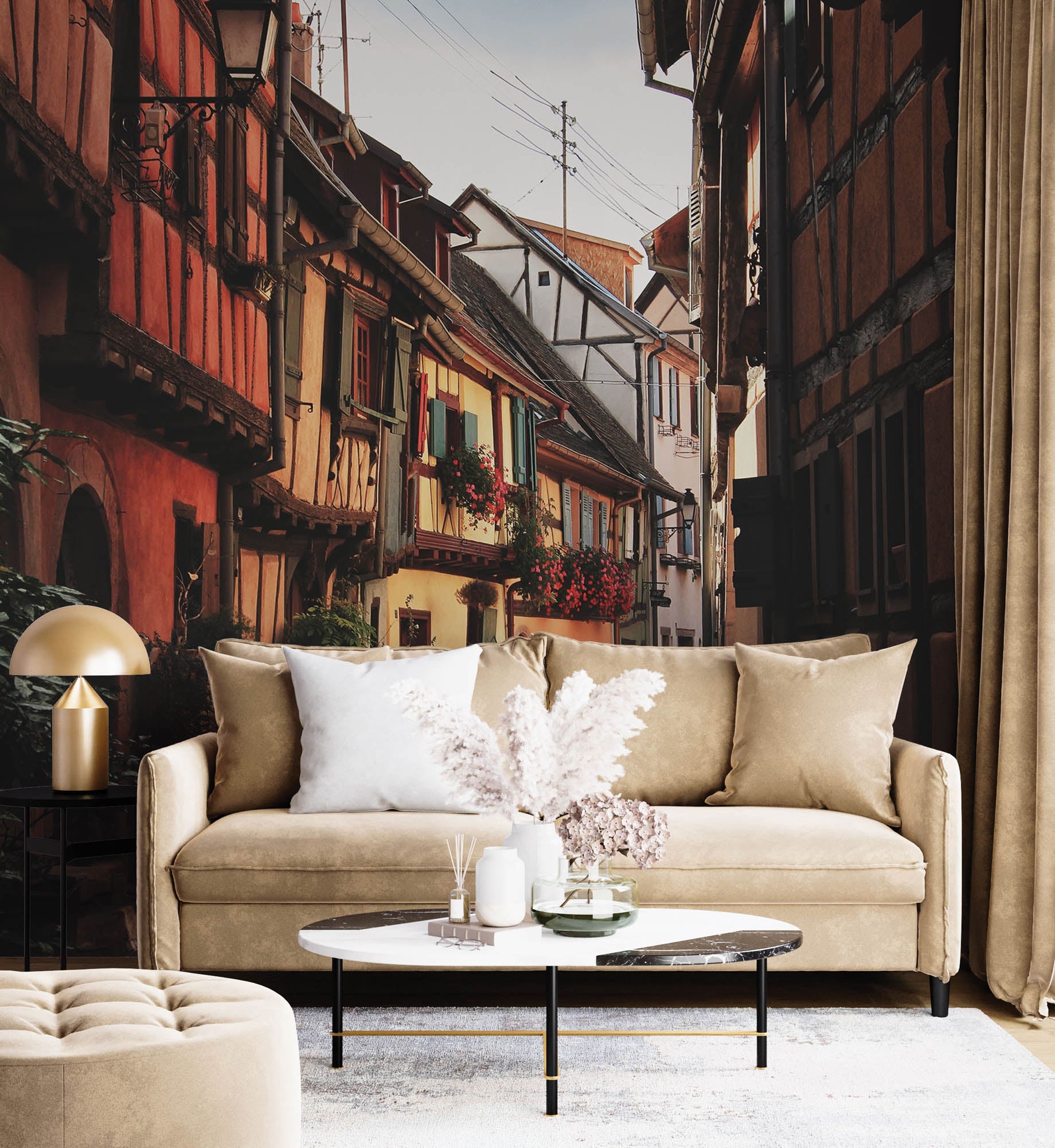 Straat in Equisheim - LW00378 Fotobehang