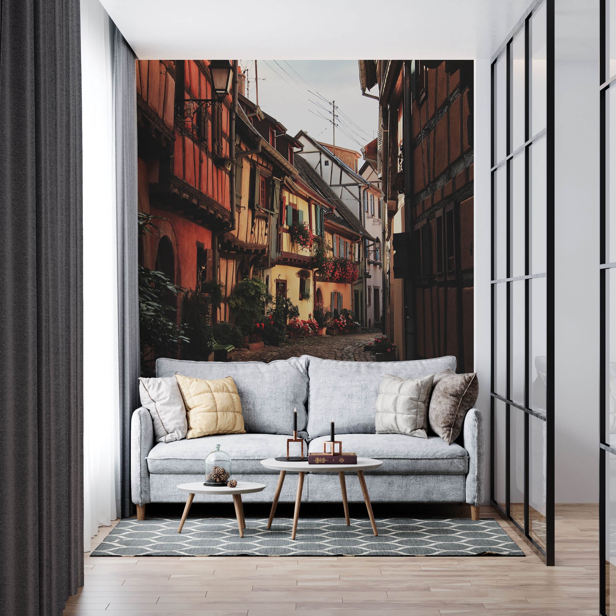 Straat in Equisheim - LW00378 Fotobehang