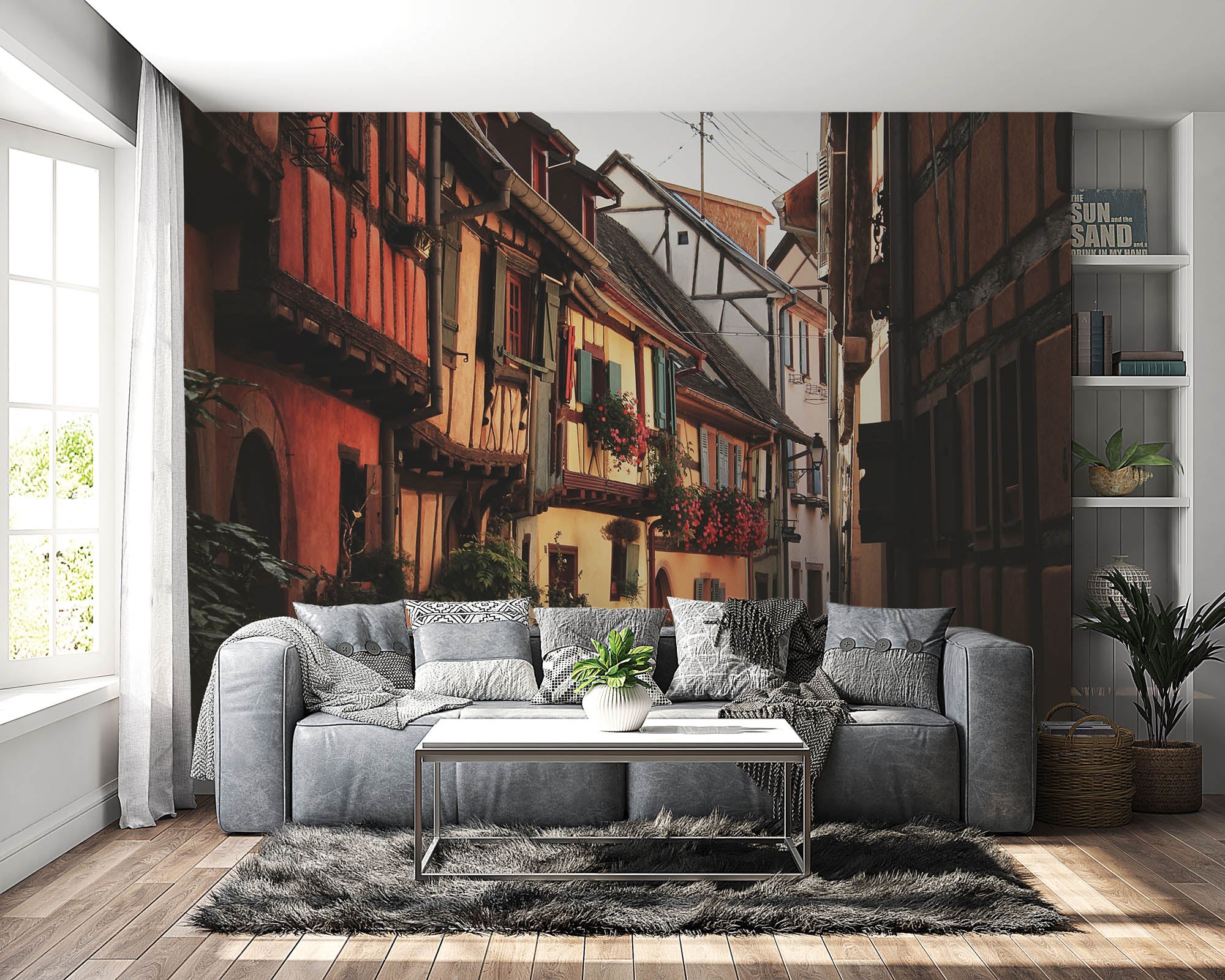 Straat in Equisheim - LW00378 Fotobehang