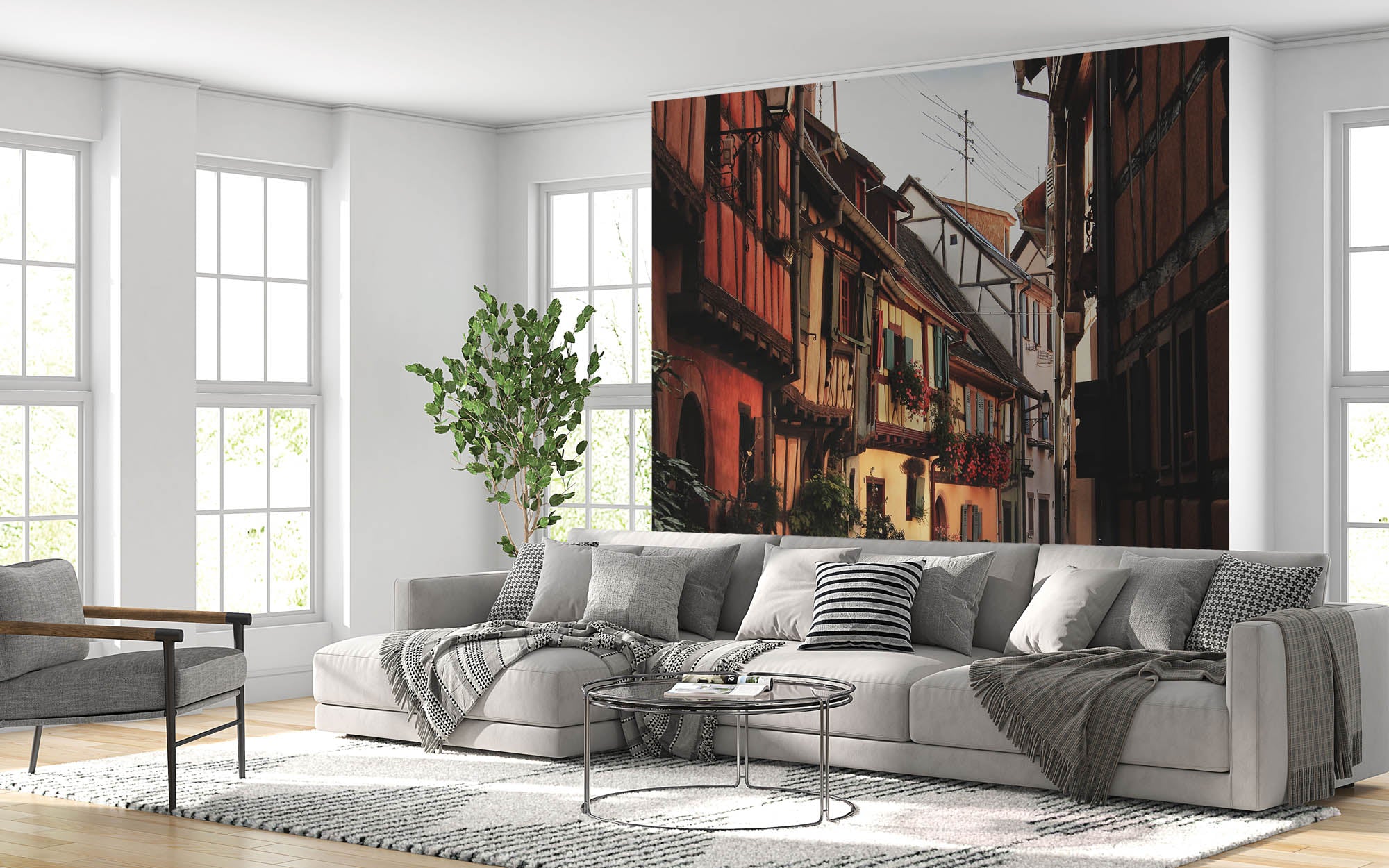 Straat in Equisheim - LW00378 Fotobehang