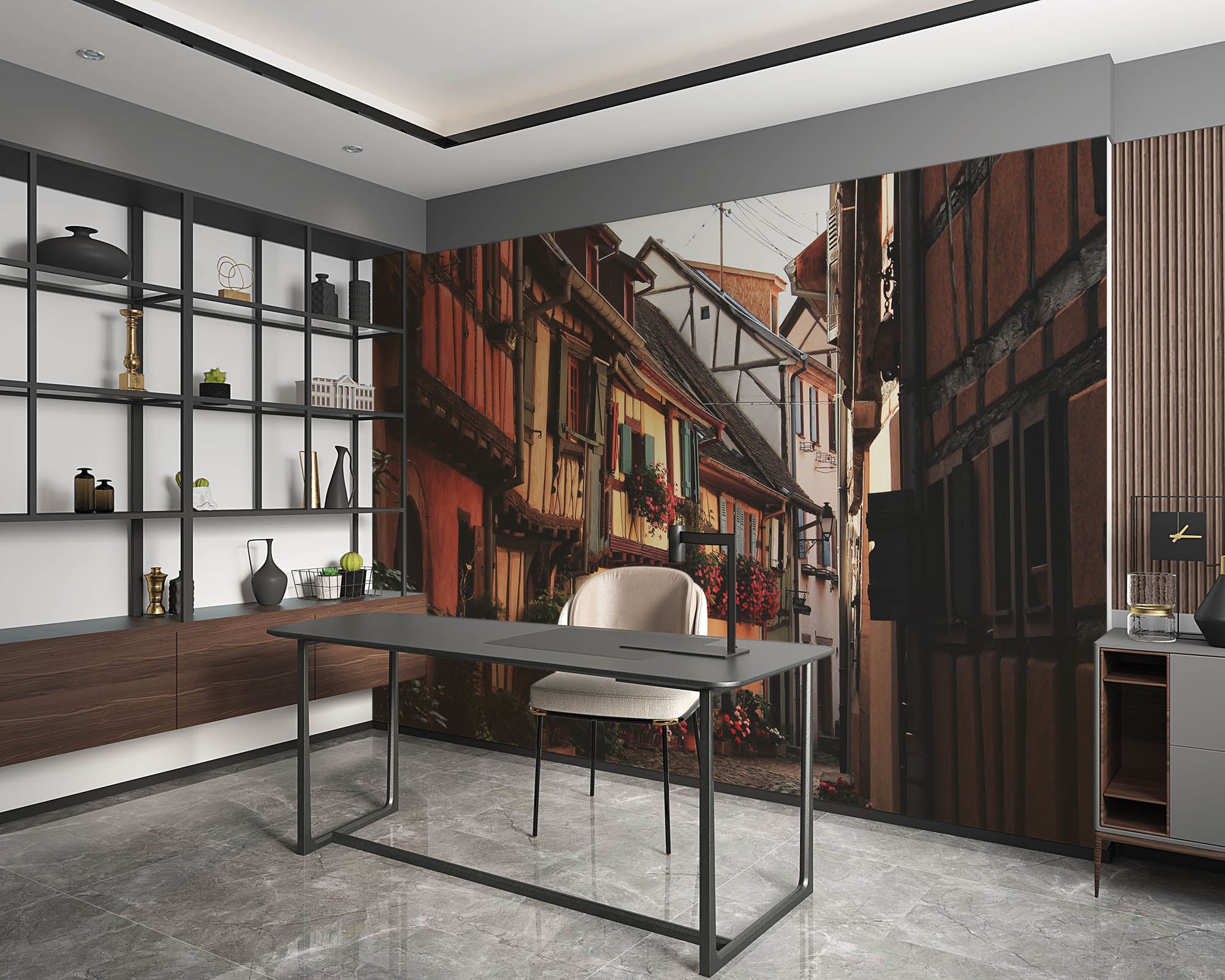 Straat in Equisheim - LW00378 Fotobehang