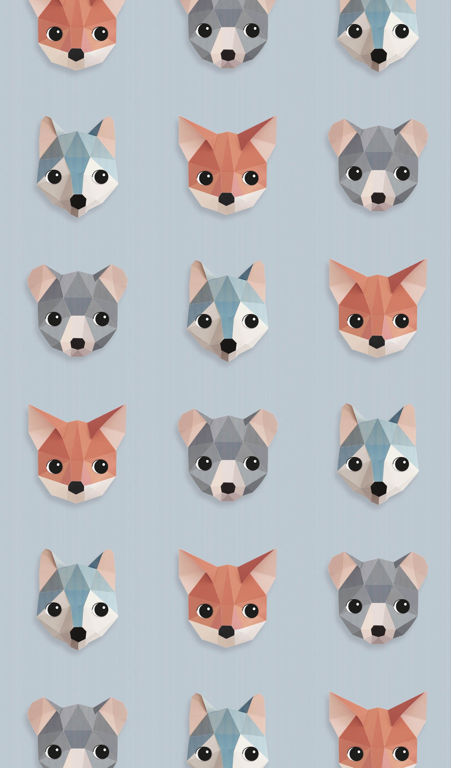 Studio Ditte Bosdieren Ijsblauw Behang