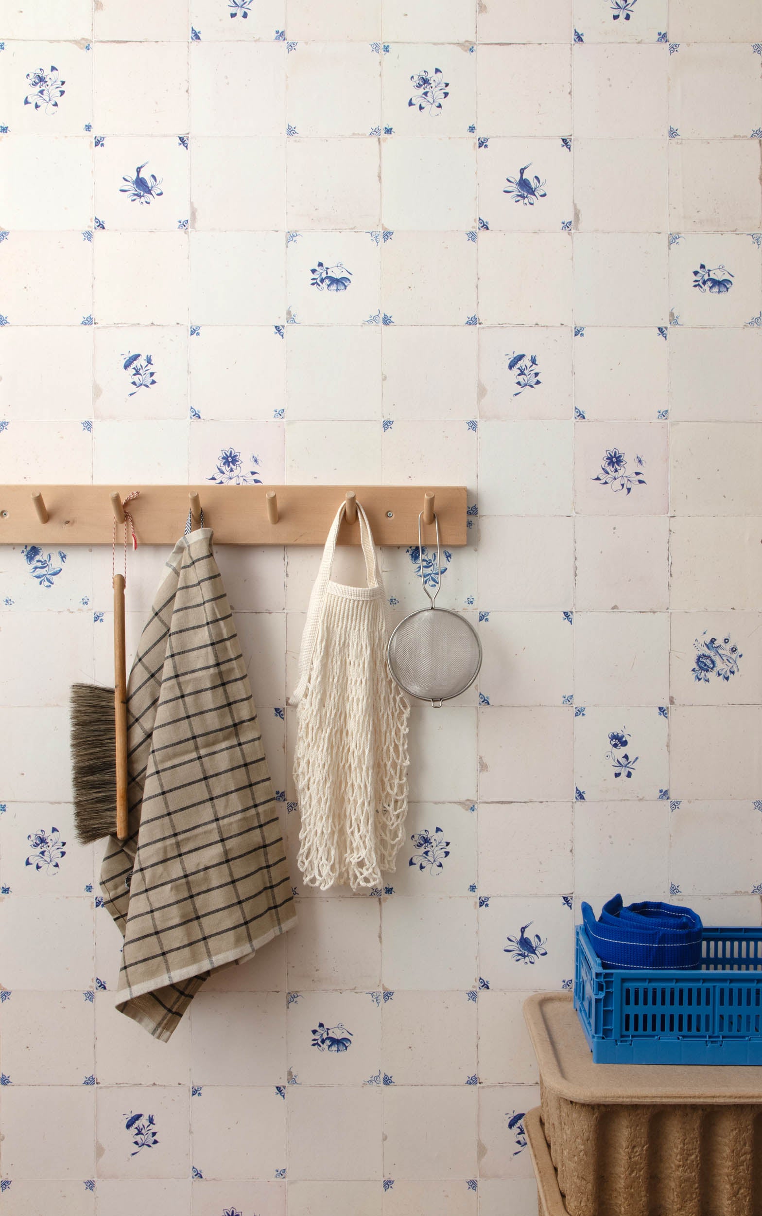 Studio Ditte Botanisch Tegeltjes Donkerblauw Behang