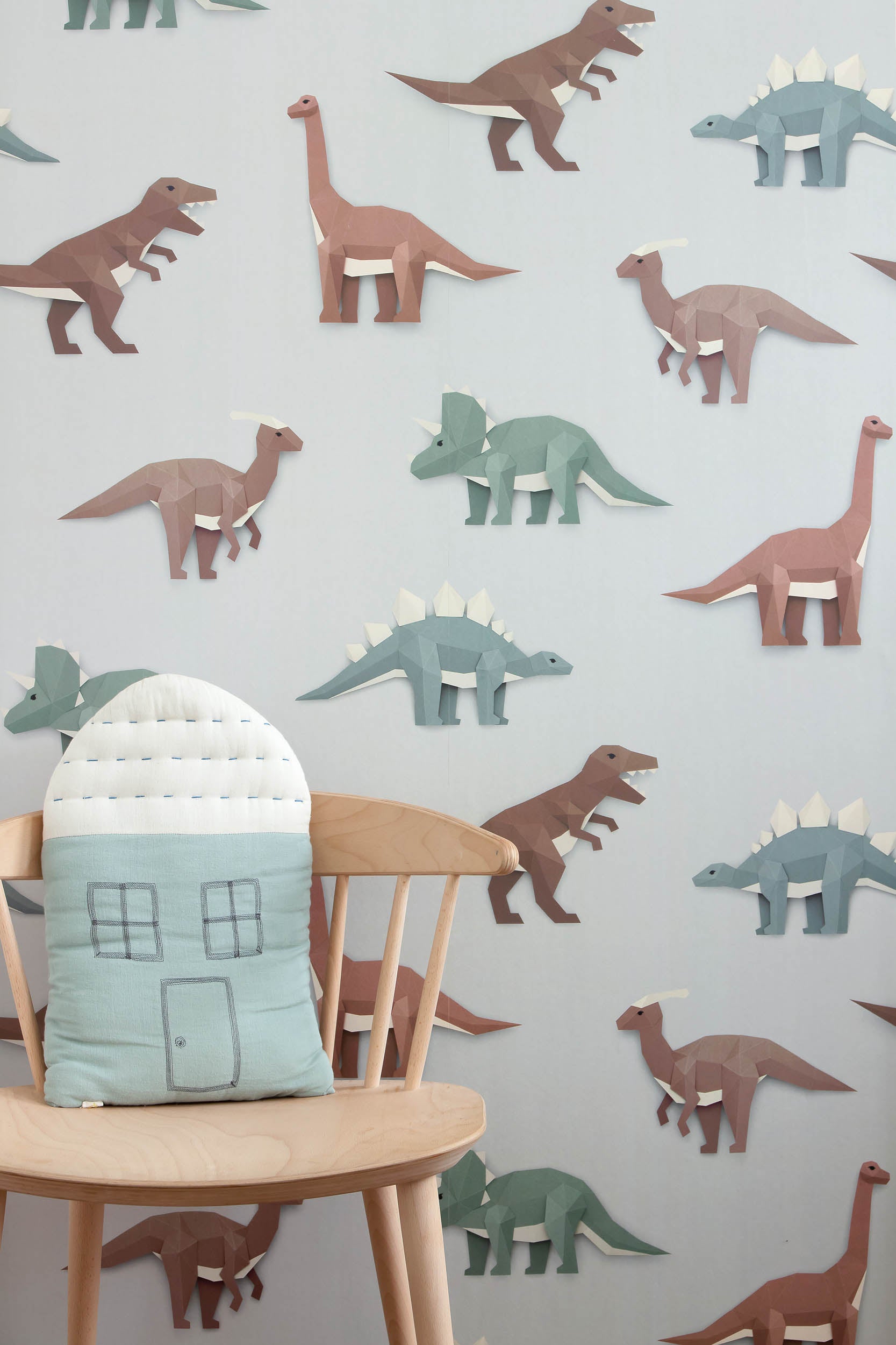 Studio Ditte Dinosaurus Lichtgrijs Behang