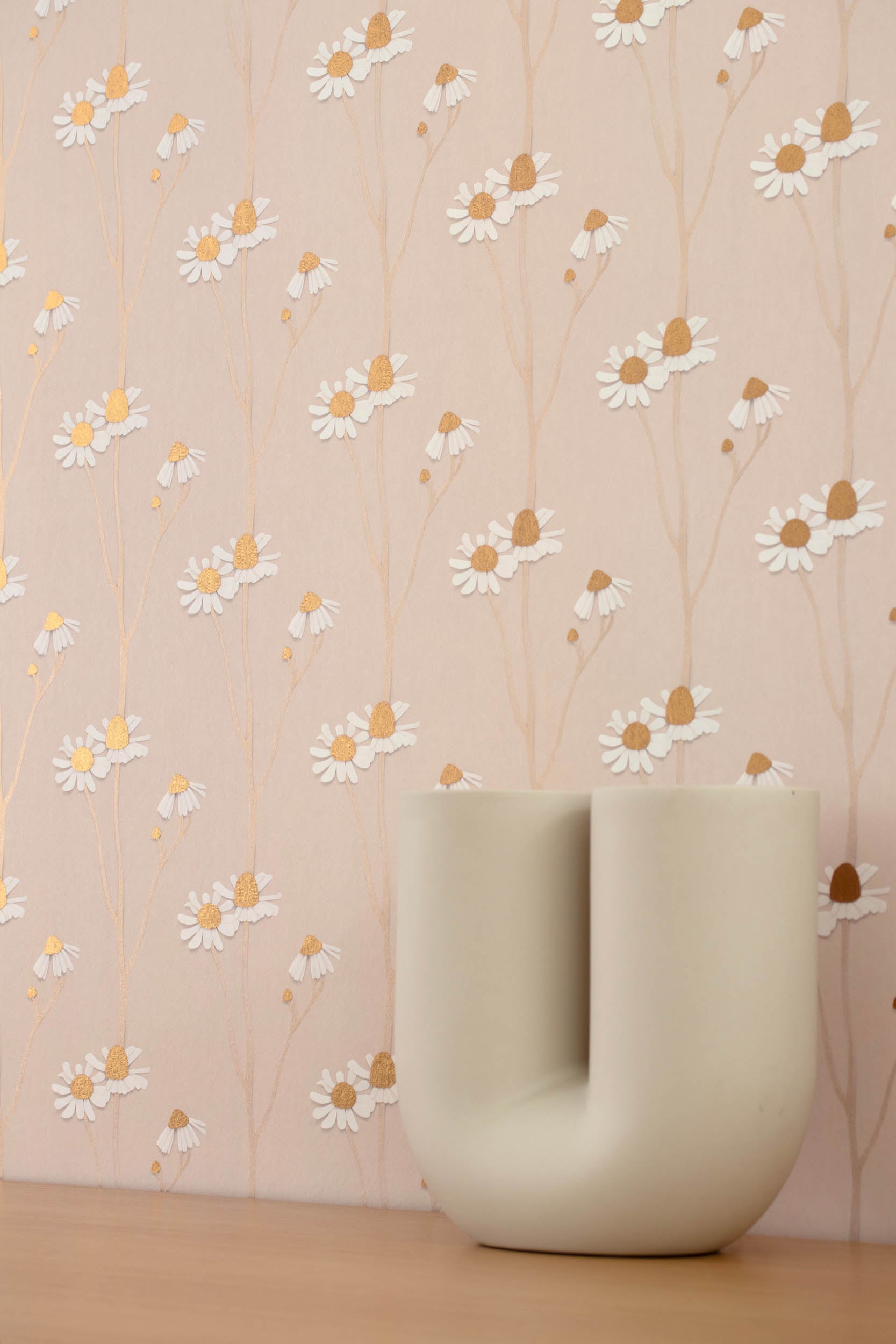 Studio Ditte Kamille Poederroze &Goud Behang
