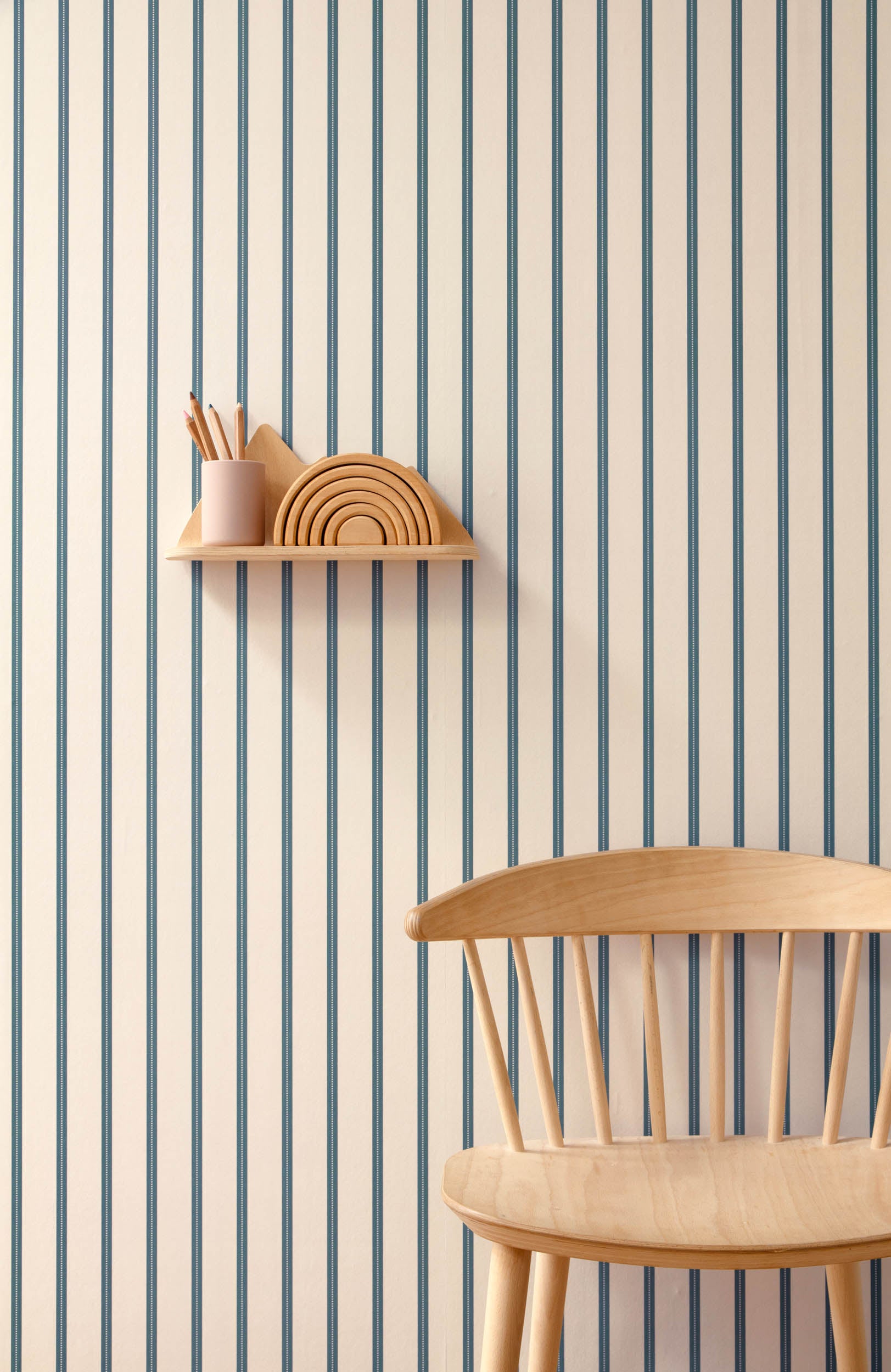 Studio Ditte Lintjes Denim Op Crème Behang