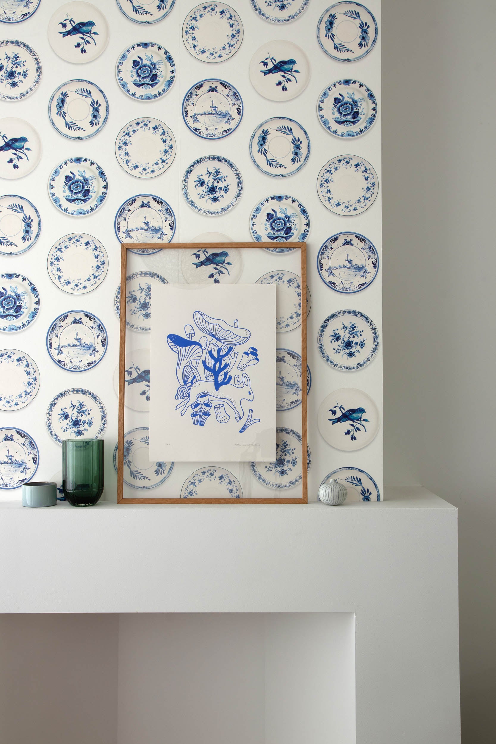 Studio Ditte Porselein Blauwe Borden Behang