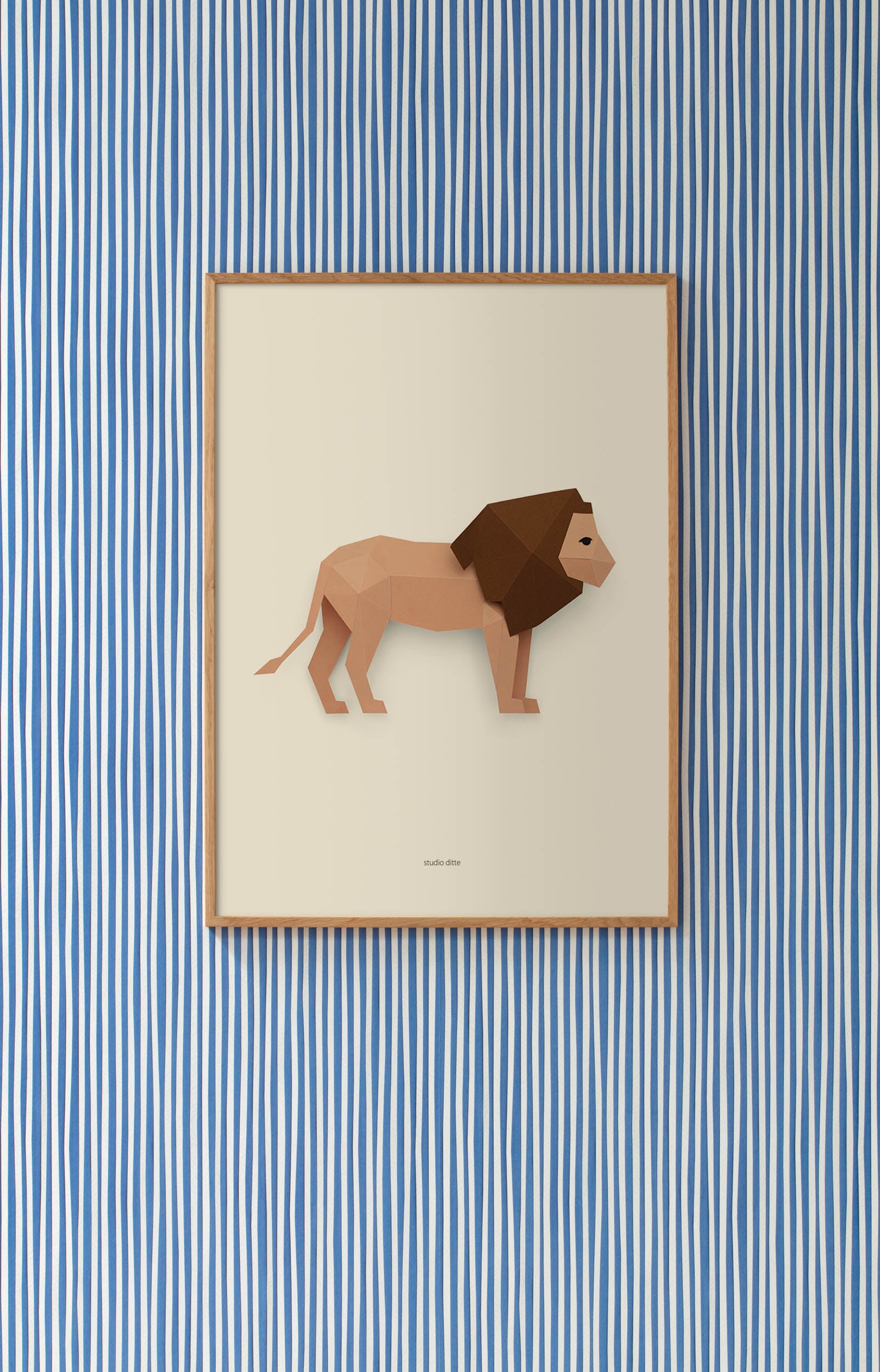 Studio Ditte Strepen Kobaltblauw Behang