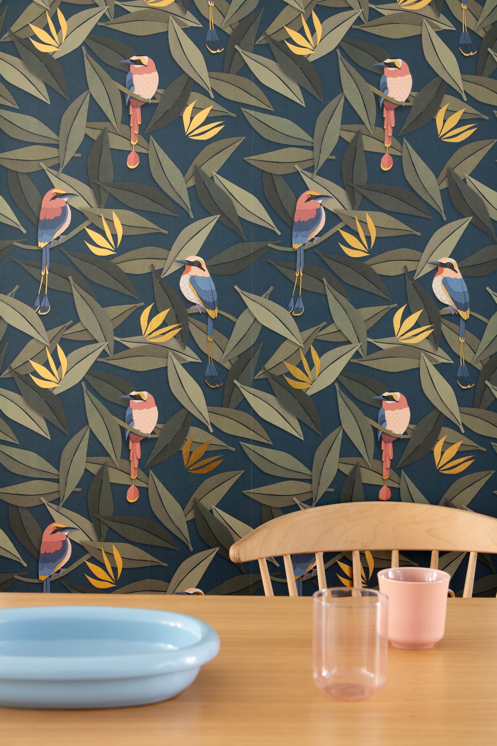 Studio Ditte Vogel Blauw & Goud Behang