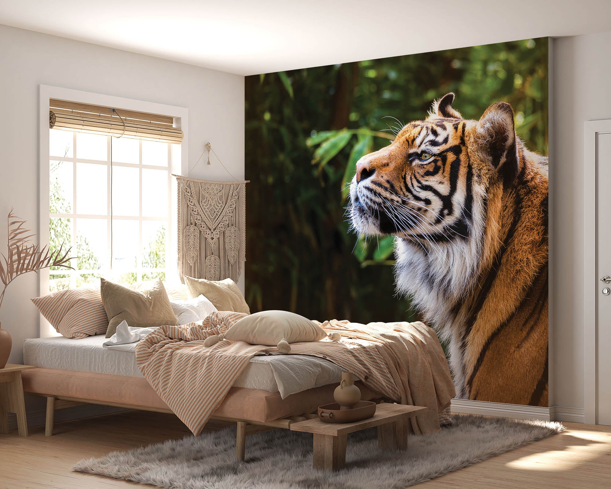 Tijger zijaanzicht kop  - LW00177 Fotobehang