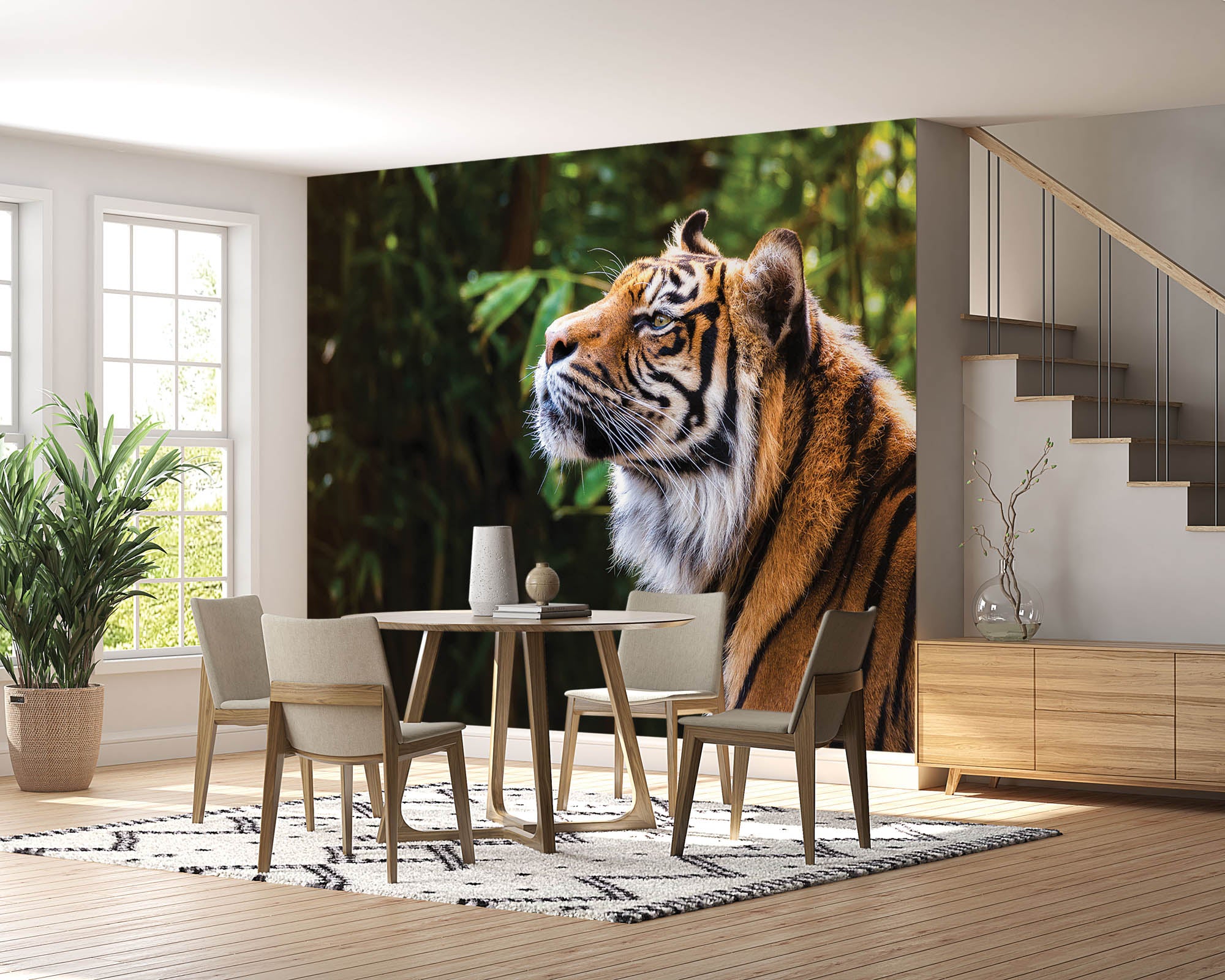 Tijger zijaanzicht kop  - LW00177 Fotobehang