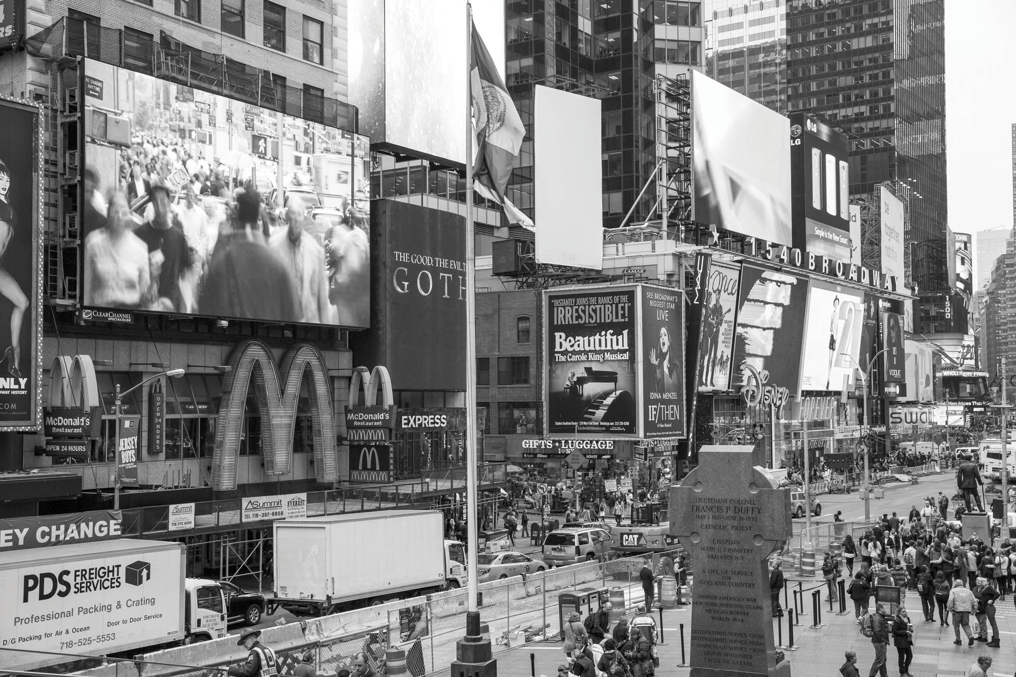 Time Square in zwart-wit - LW00318 Fotobehang