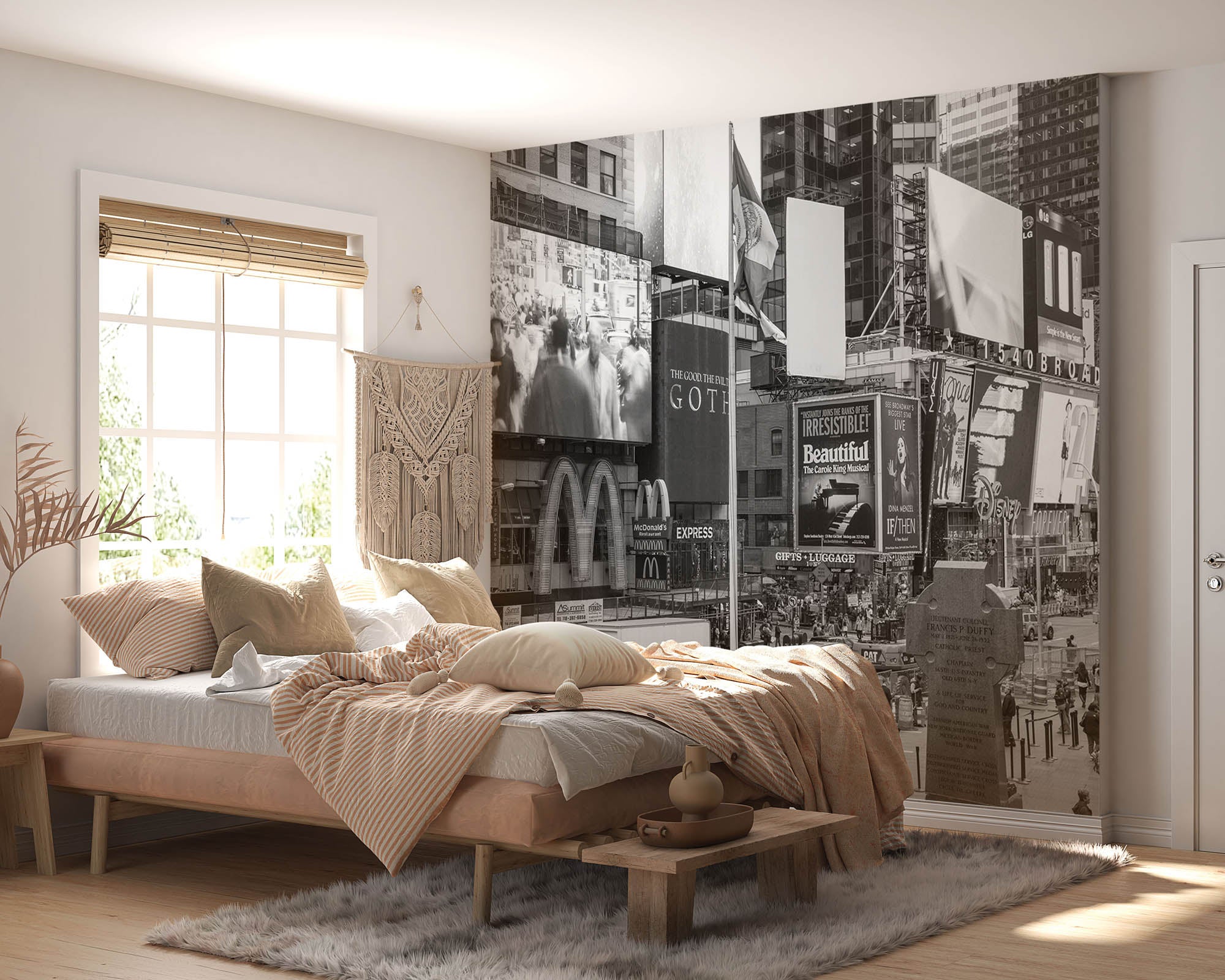 Time Square in zwart-wit - LW00318 Fotobehang