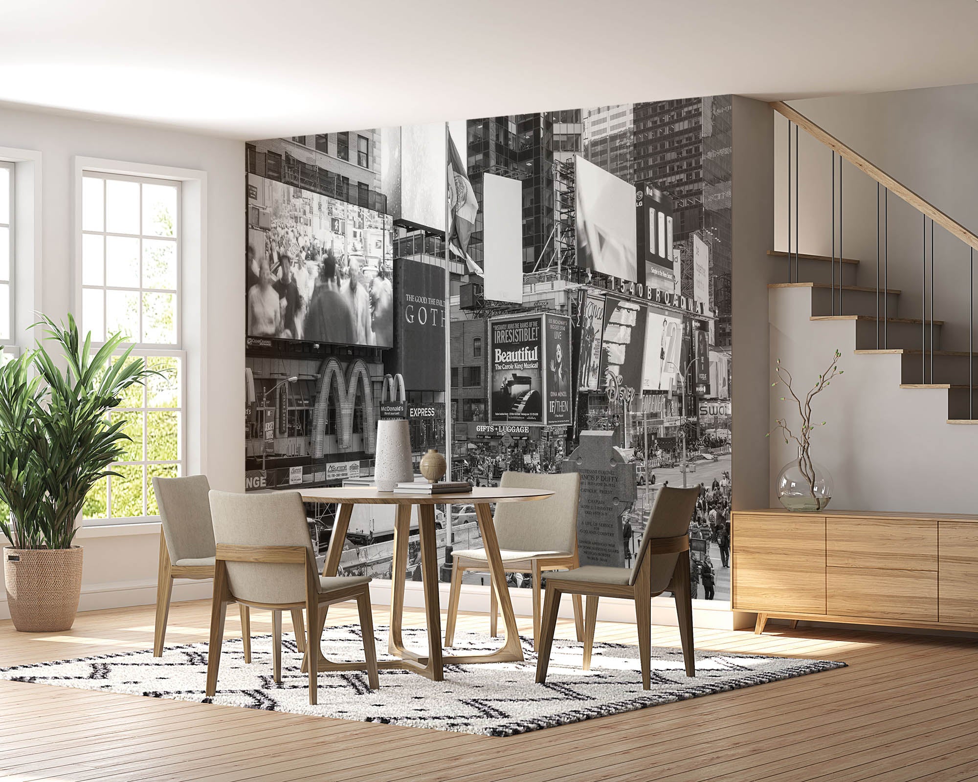 Time Square in zwart-wit - LW00318 Fotobehang