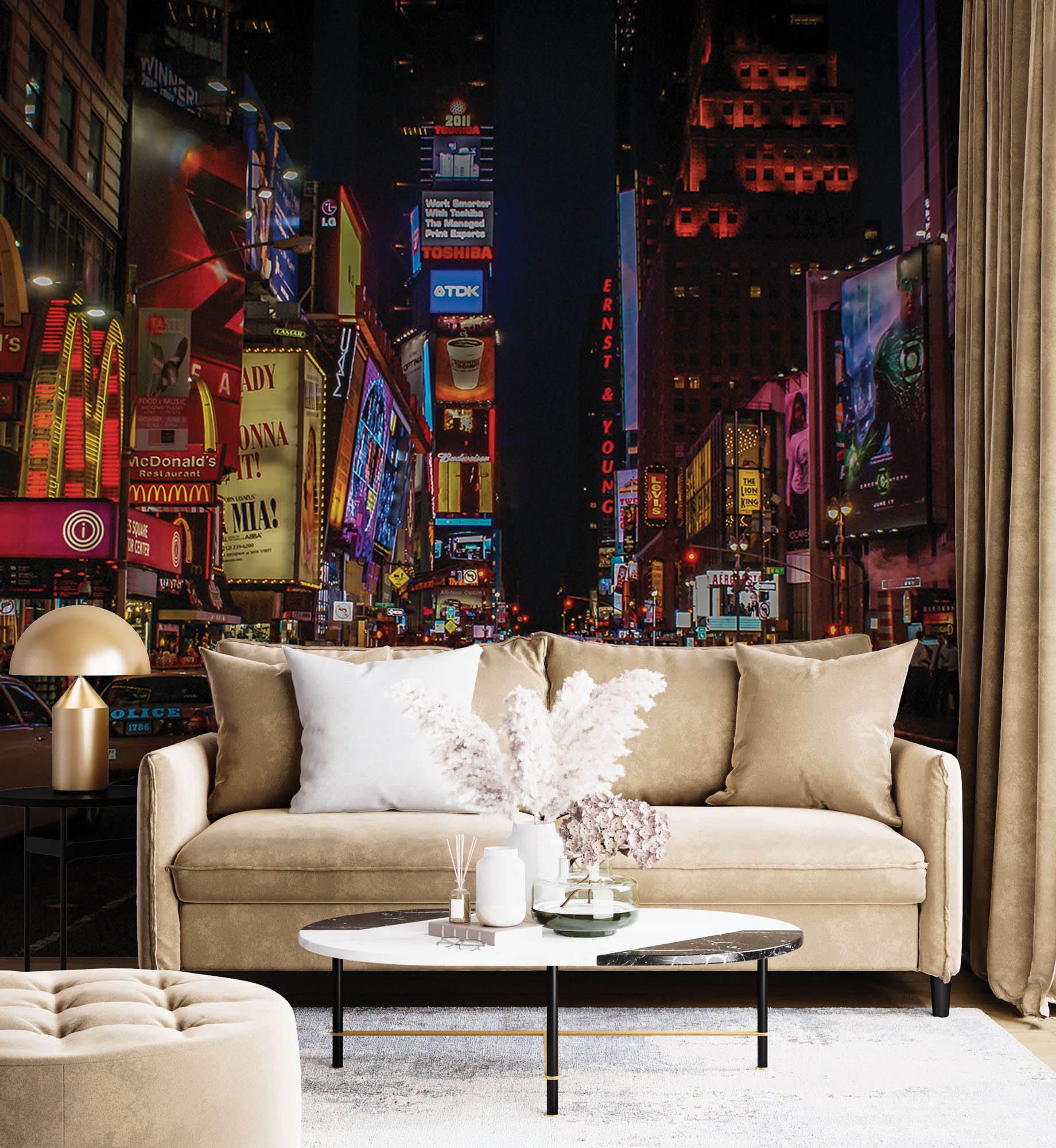 Times Square in de nacht - LW00345 Fotobehang