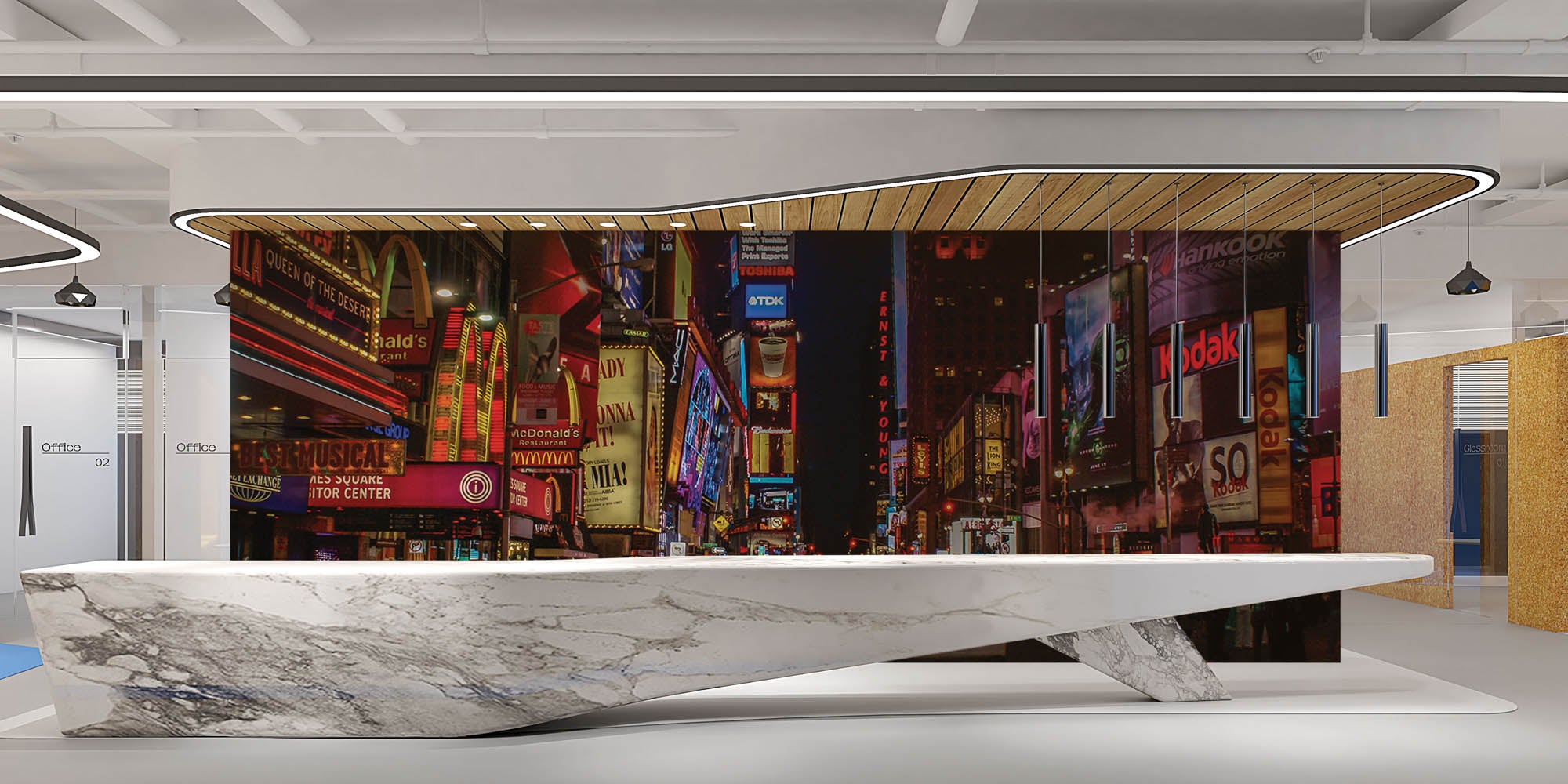 Times Square in de nacht - LW00345 Fotobehang