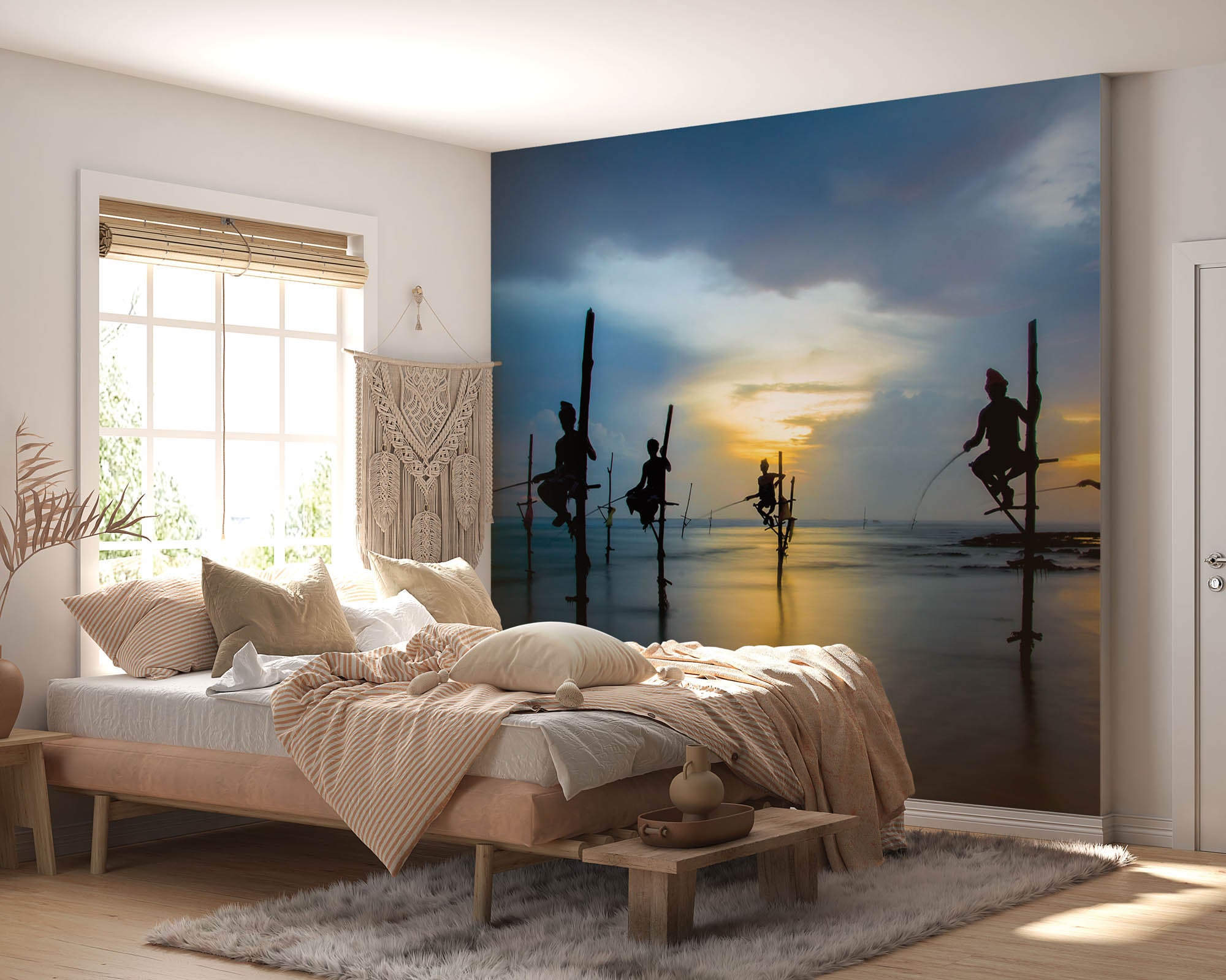 Traditionele vissers Sri Lanka - LW00089 Fotobehang