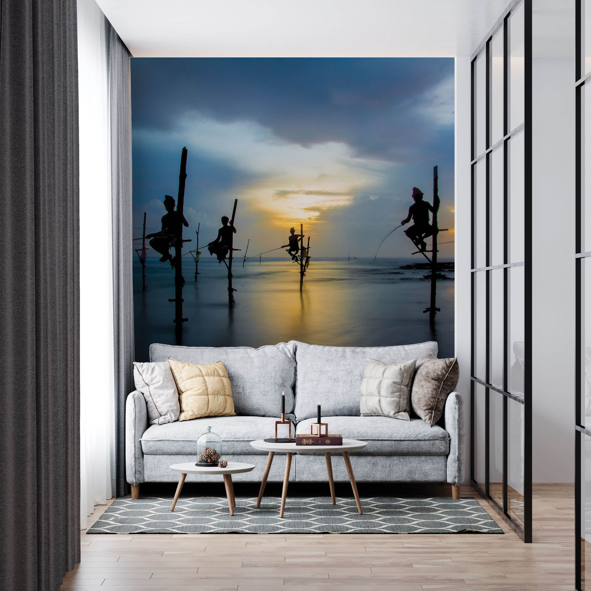 Traditionele vissers Sri Lanka - LW00089 Fotobehang