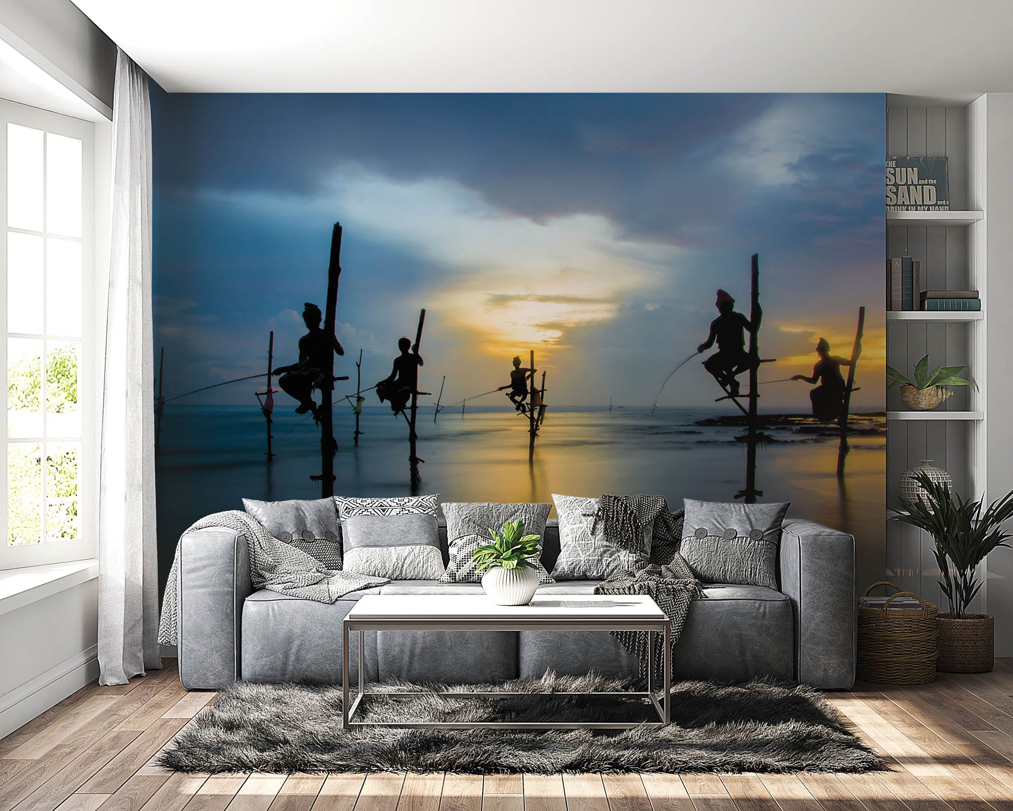 Traditionele vissers Sri Lanka - LW00089 Fotobehang