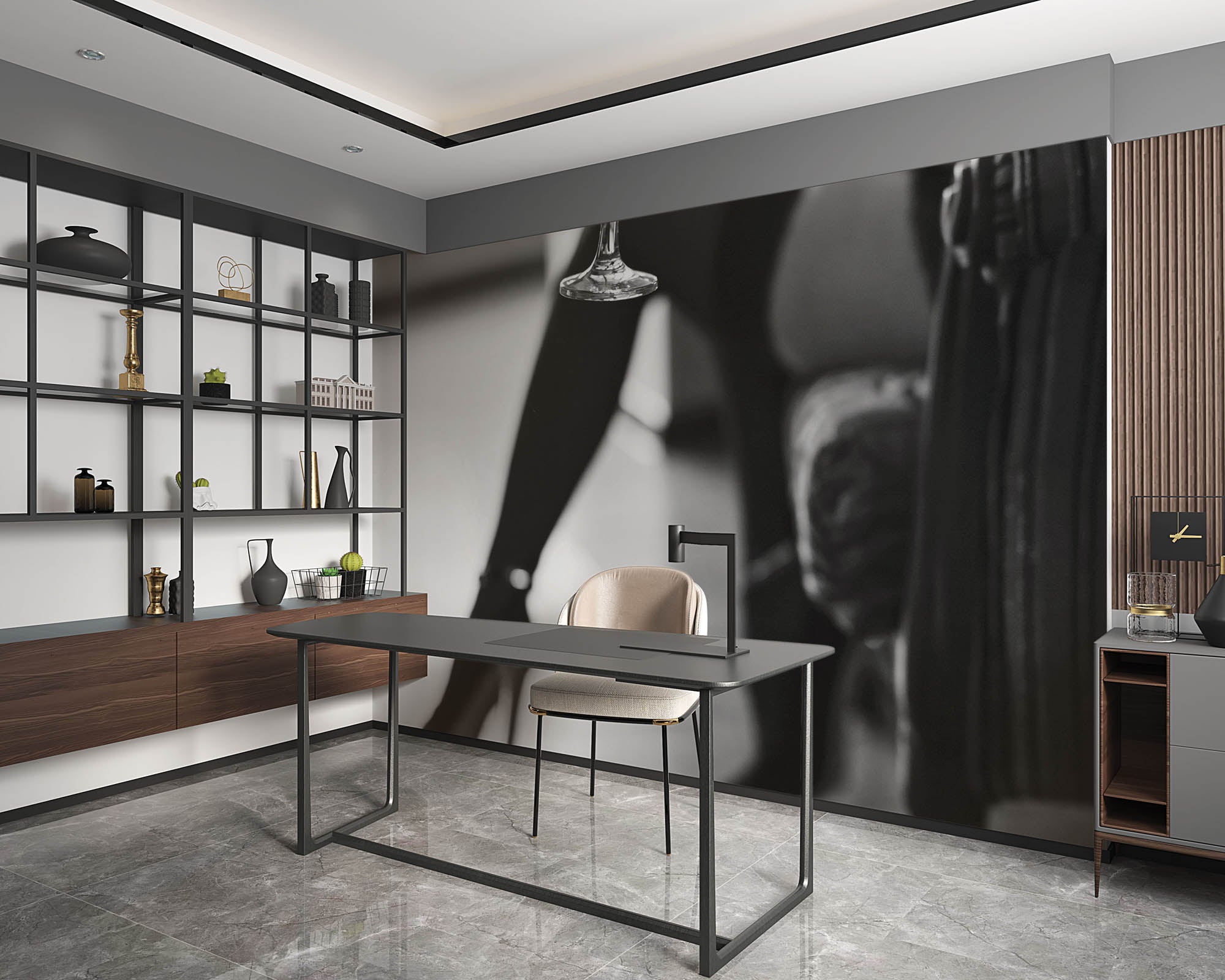 Verleidelijke pose vrouw met champagne glas - LW00417 Fotobehang