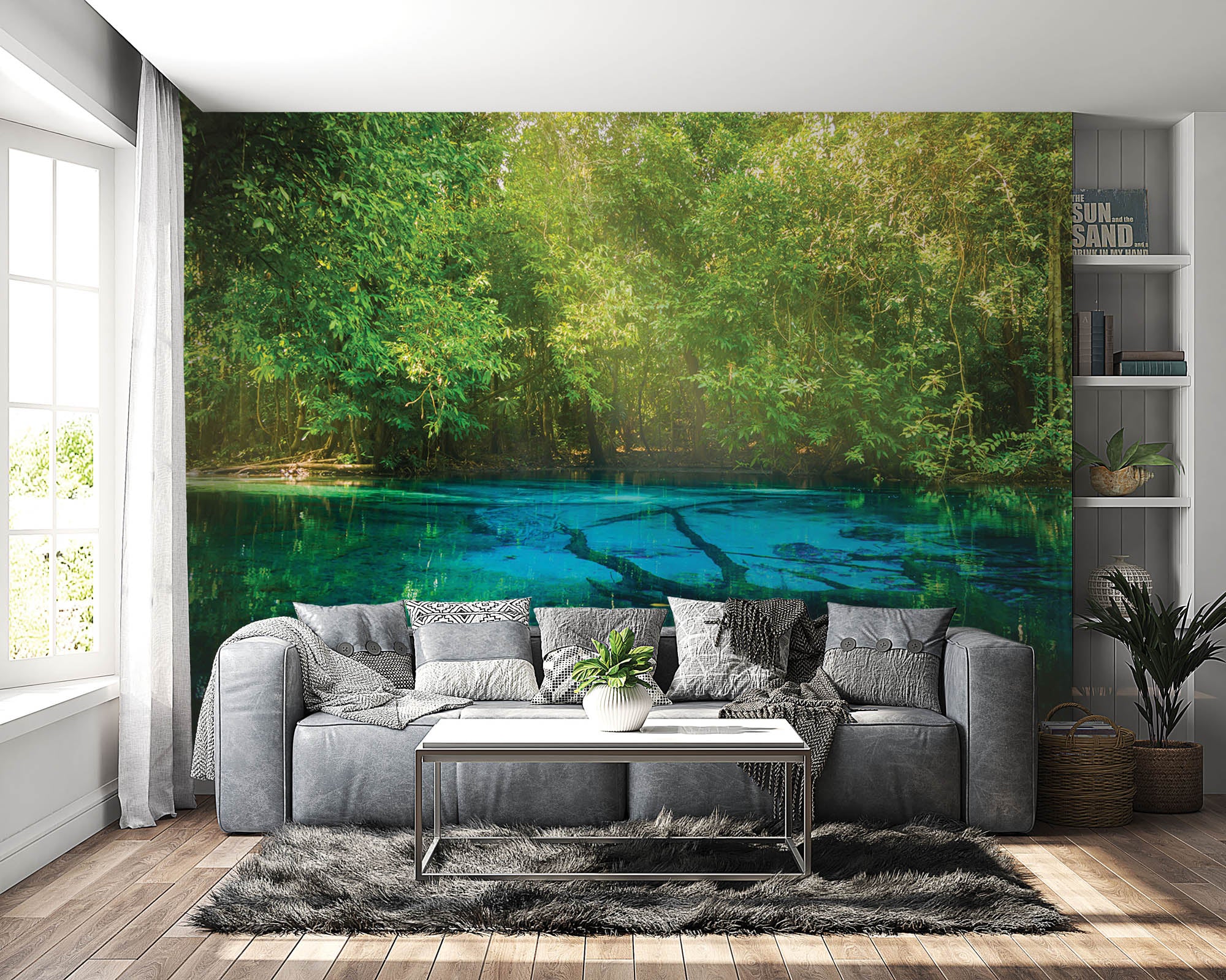 Vijver in bos  - LW00261 Fotobehang