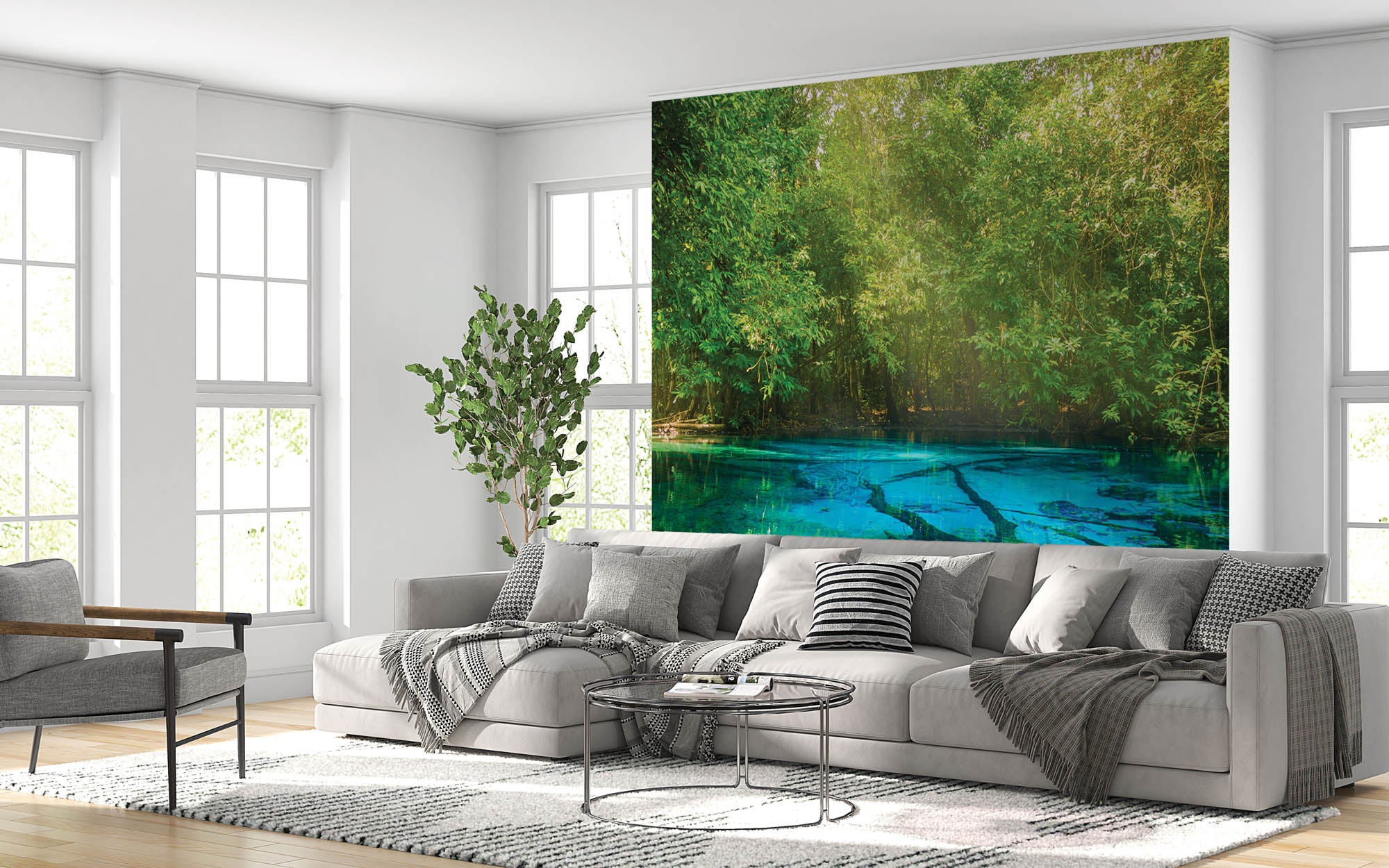 Vijver in bos  - LW00261 Fotobehang