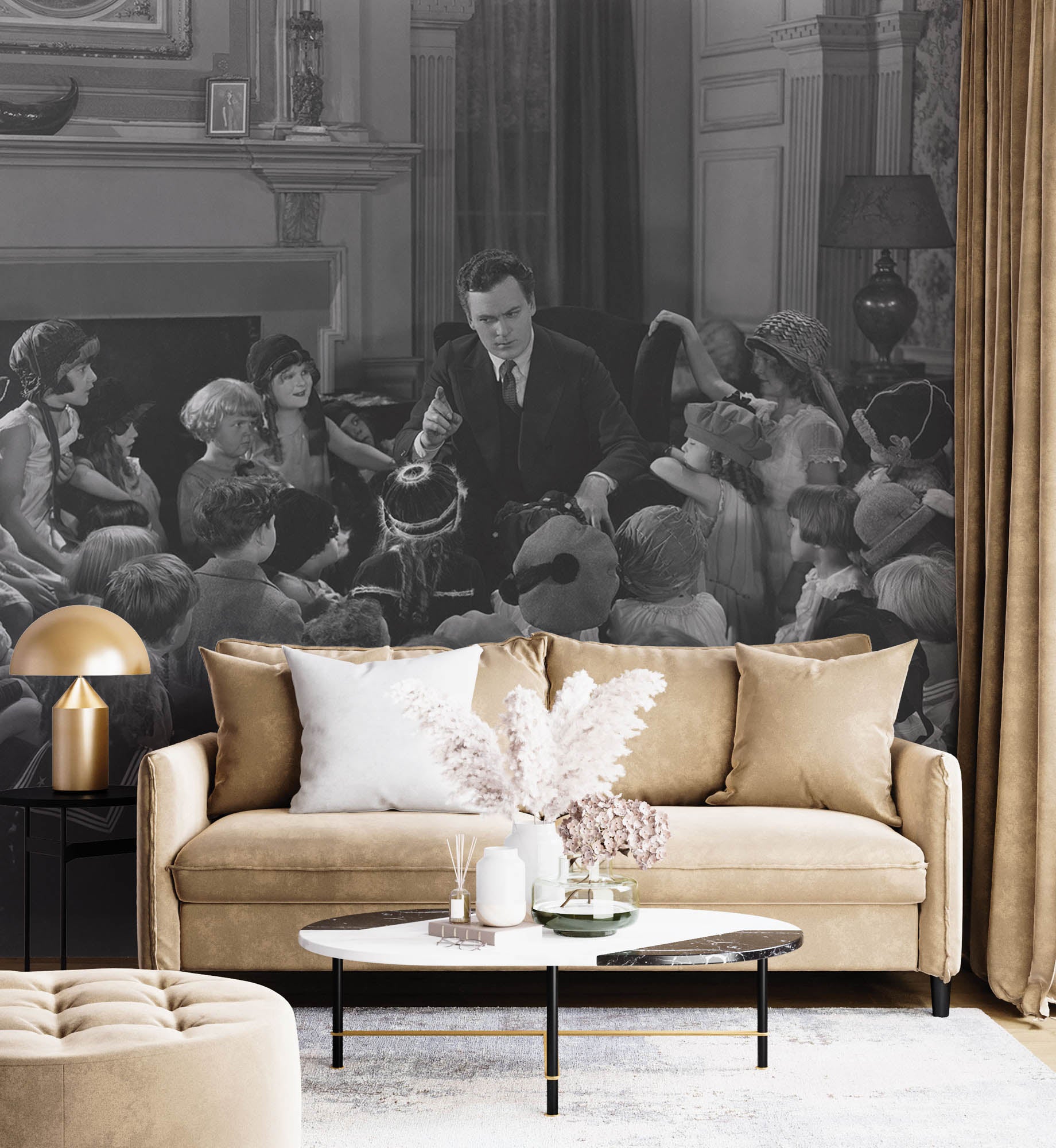 Vintage beeld van een verhalenverteller - LW00409 Fotobehang