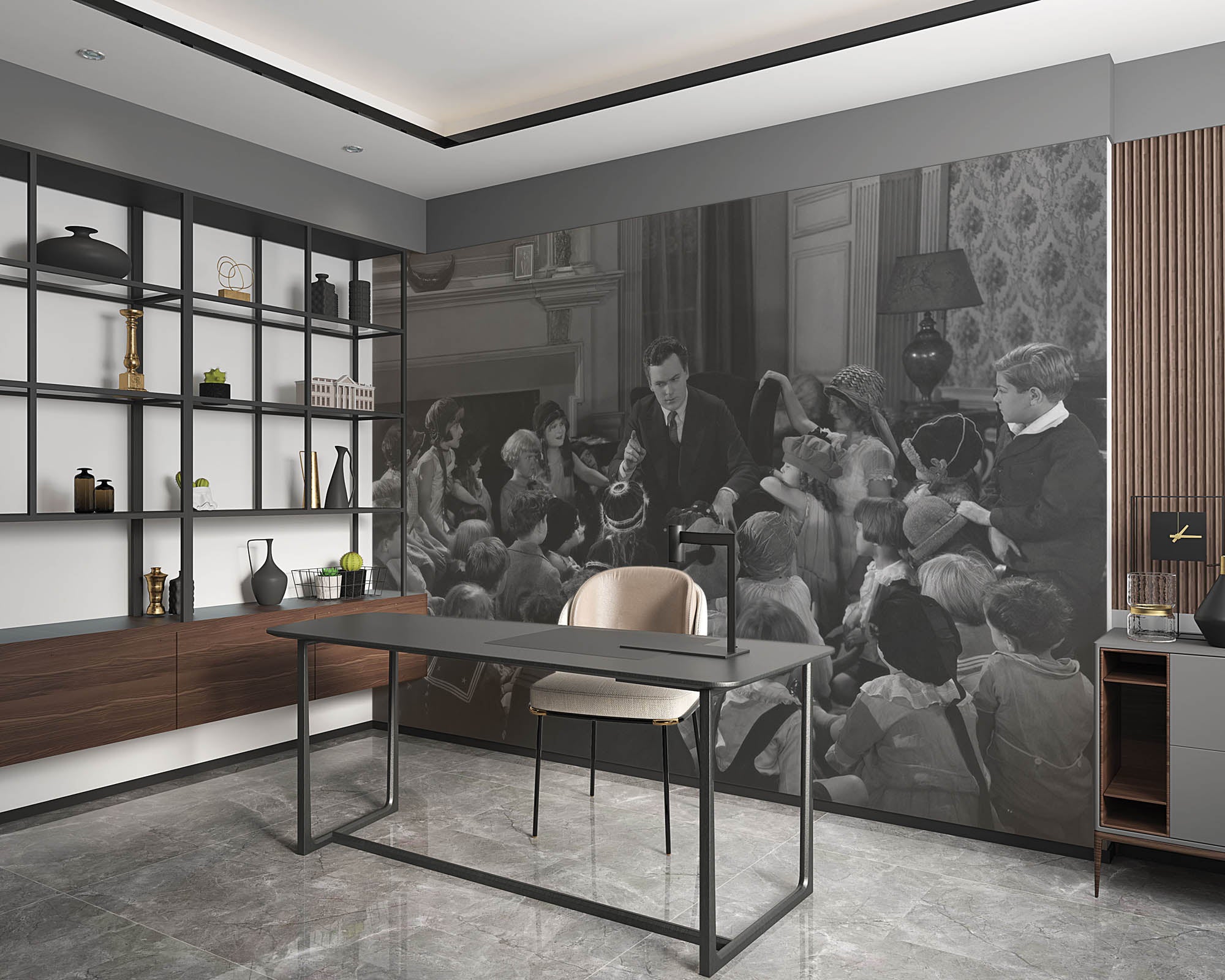 Vintage beeld van een verhalenverteller - LW00409 Fotobehang