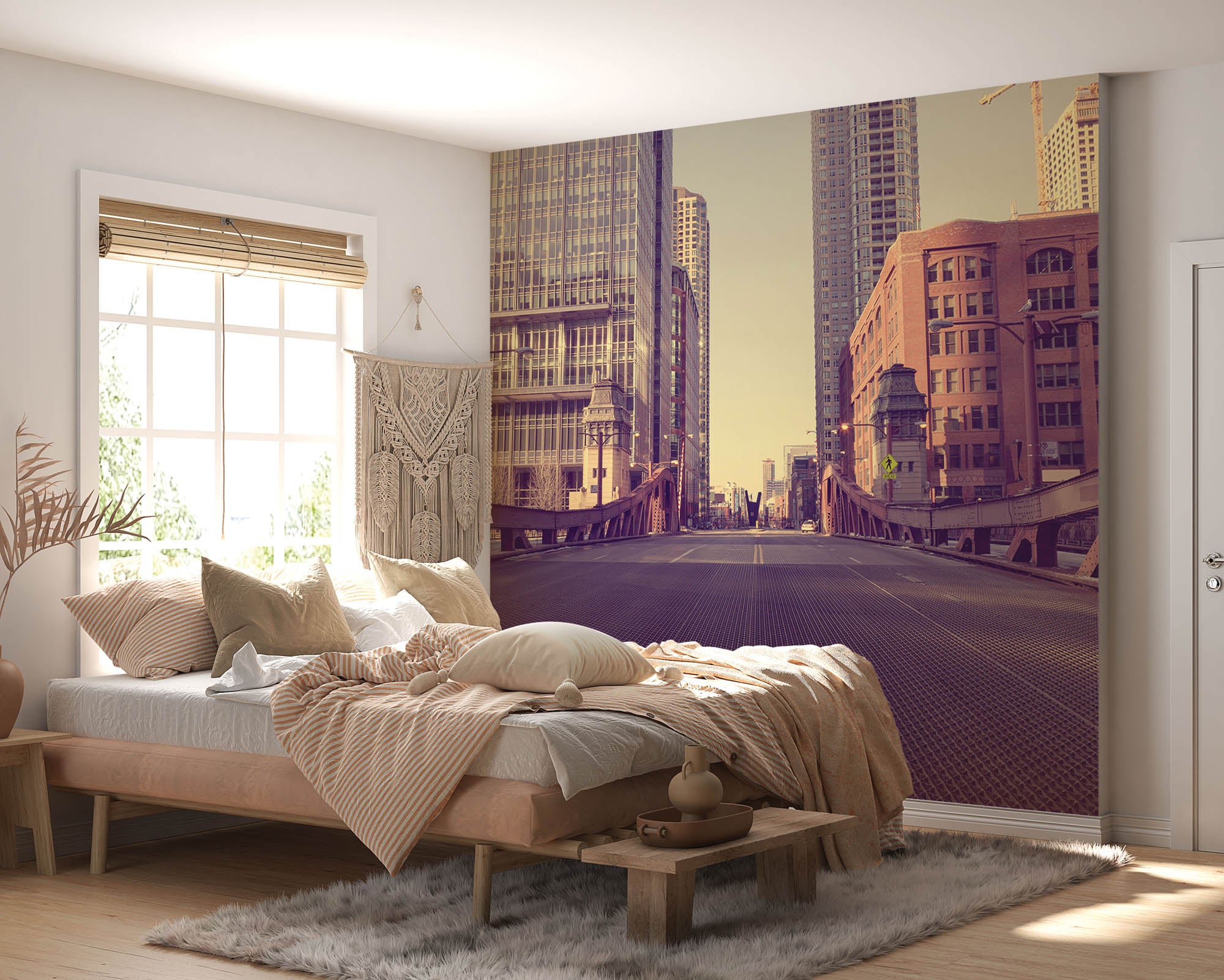 Vintage foto van een brug - LW00354 Fotobehang