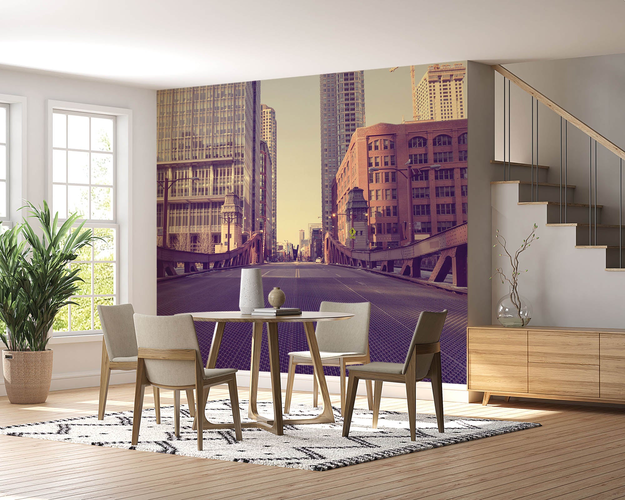 Vintage foto van een brug - LW00354 Fotobehang