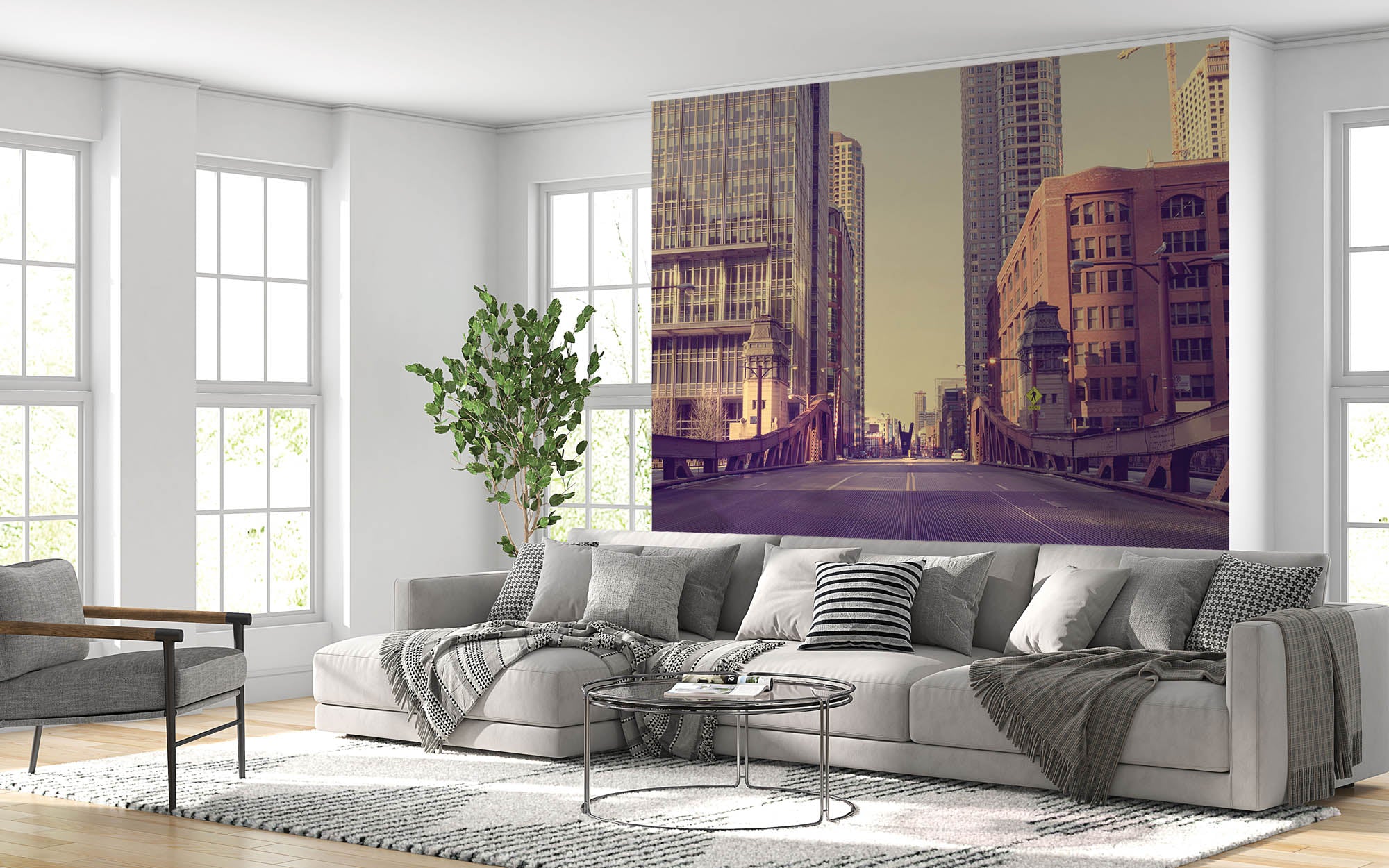 Vintage foto van een brug - LW00354 Fotobehang