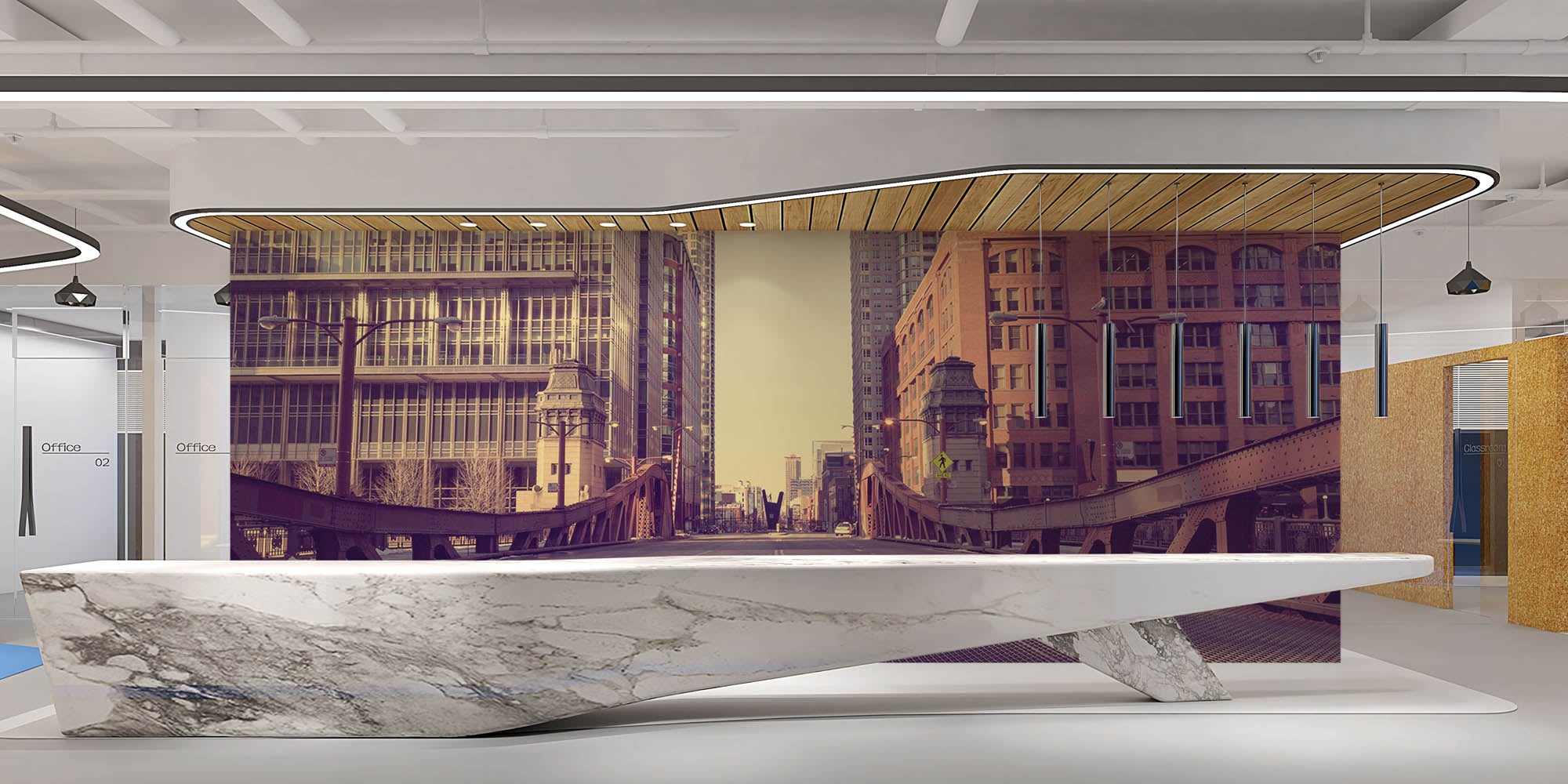 Vintage foto van een brug - LW00354 Fotobehang