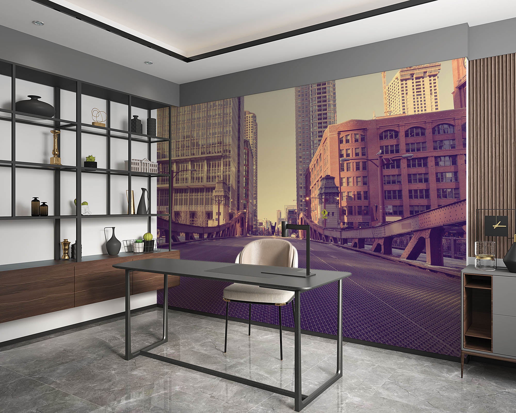 Vintage foto van een brug - LW00354 Fotobehang