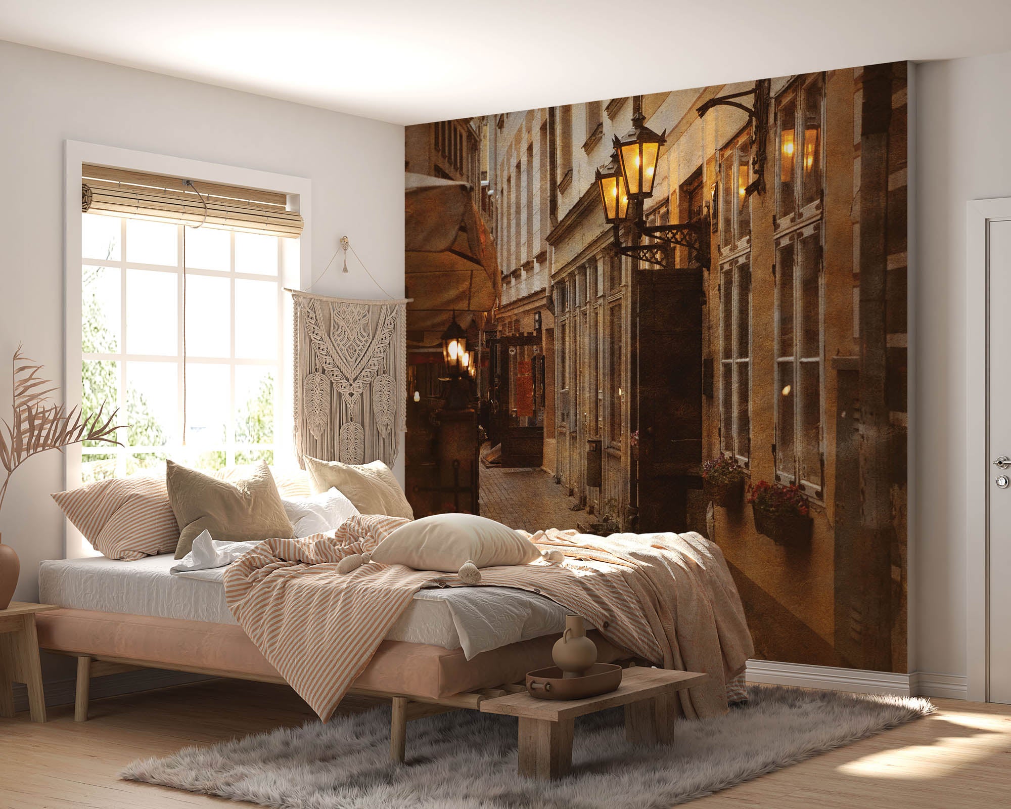 Vintage foto van een straat - LW00350 Fotobehang