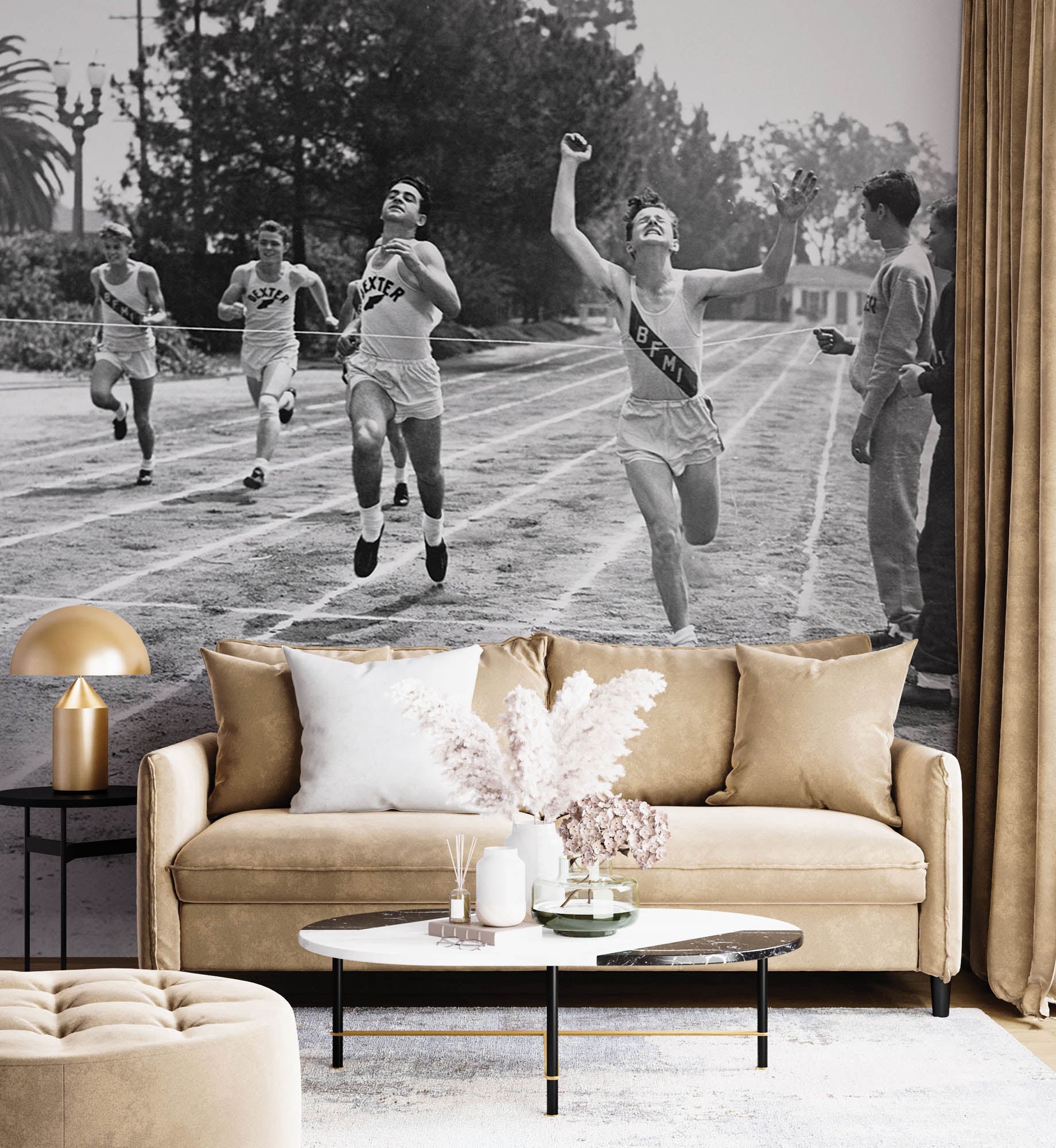 Vintage hardlopers finish - LW00398 Fotobehang