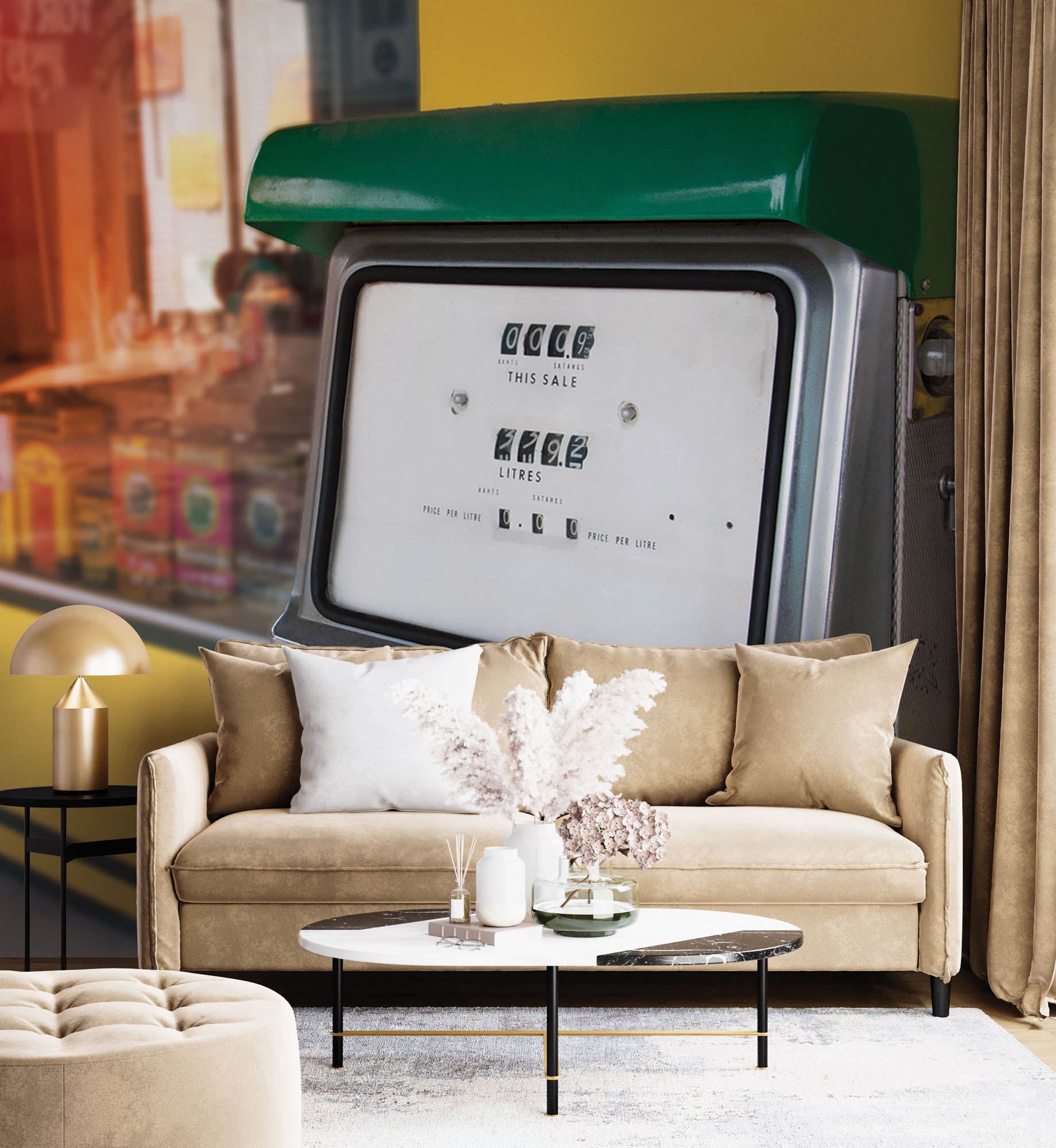 Vintage oliepomp - LW00437 Fotobehang